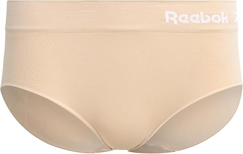 Miniatura 4 de Reebok Calzoncillos hipster para mujer, paquete de 4 calzones hipster elásticos y transpirables, ropa interior sin costuras para mujer (S-XL)