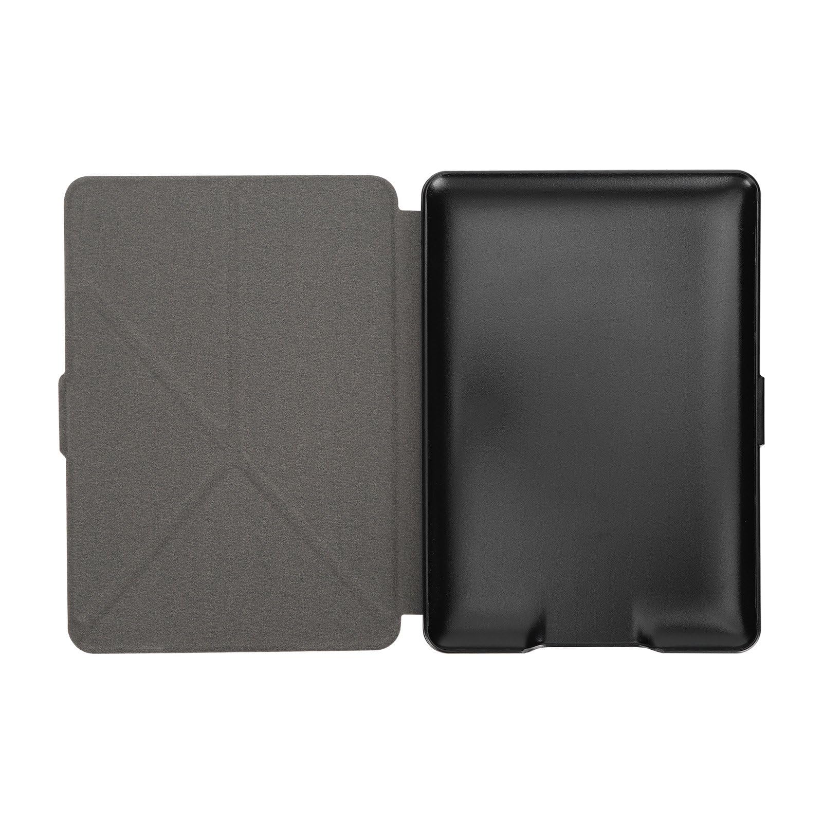 Funda Protectora, Funda de Cuero de PU Lector de Libros Electrónicos con Patrón Cruzado Deformado Funda de Cuero de PU para Paperwhite1/2/3 (Black)