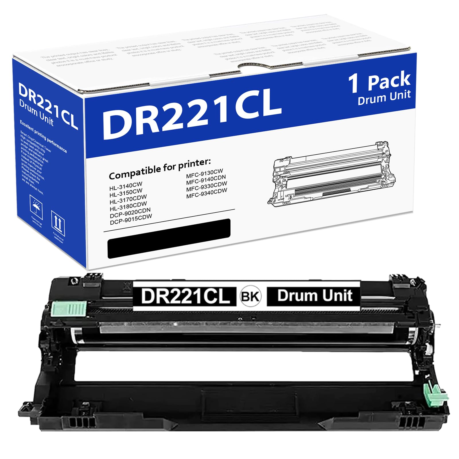 DR221CL Drum Unit (1 opakowanie): Kompatybilny zamiennik NUC dla Brother DR-221CL DR 221CL czarny bęben do drukarki HL-3140CW HL-3150CDN MFC-9130CW HL-3170CDW MFC-9330CDW MFC-9340CDW MFC-9140CDN