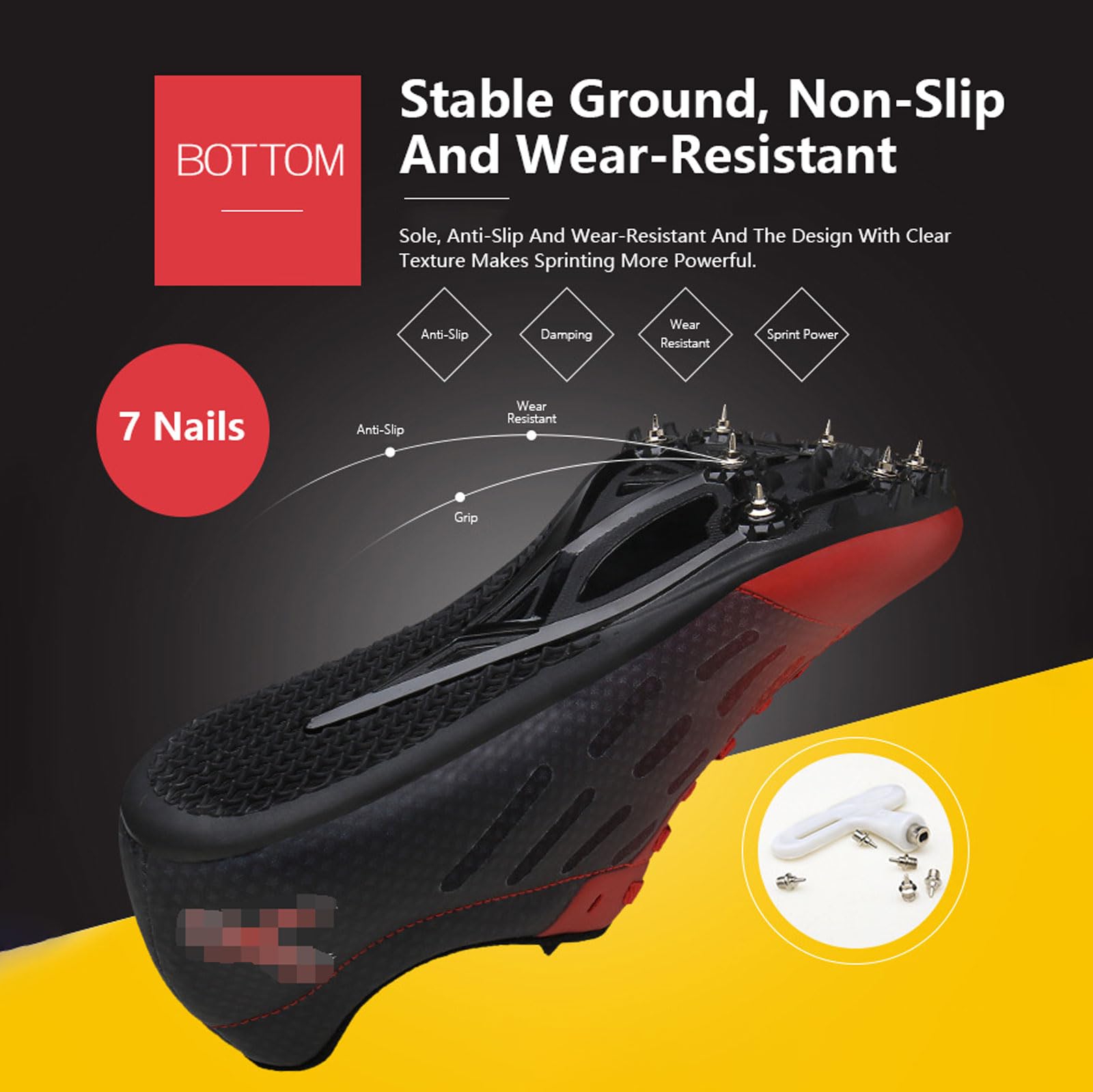 Zenithia Zapatos De Pista Y Campo Transpirables De Malla,Zapatillas De Correr con Clavos,Zapatillas De Atletismo con Clavos,CóModas Resistencia Resistente Al Desgaste para Atletismo