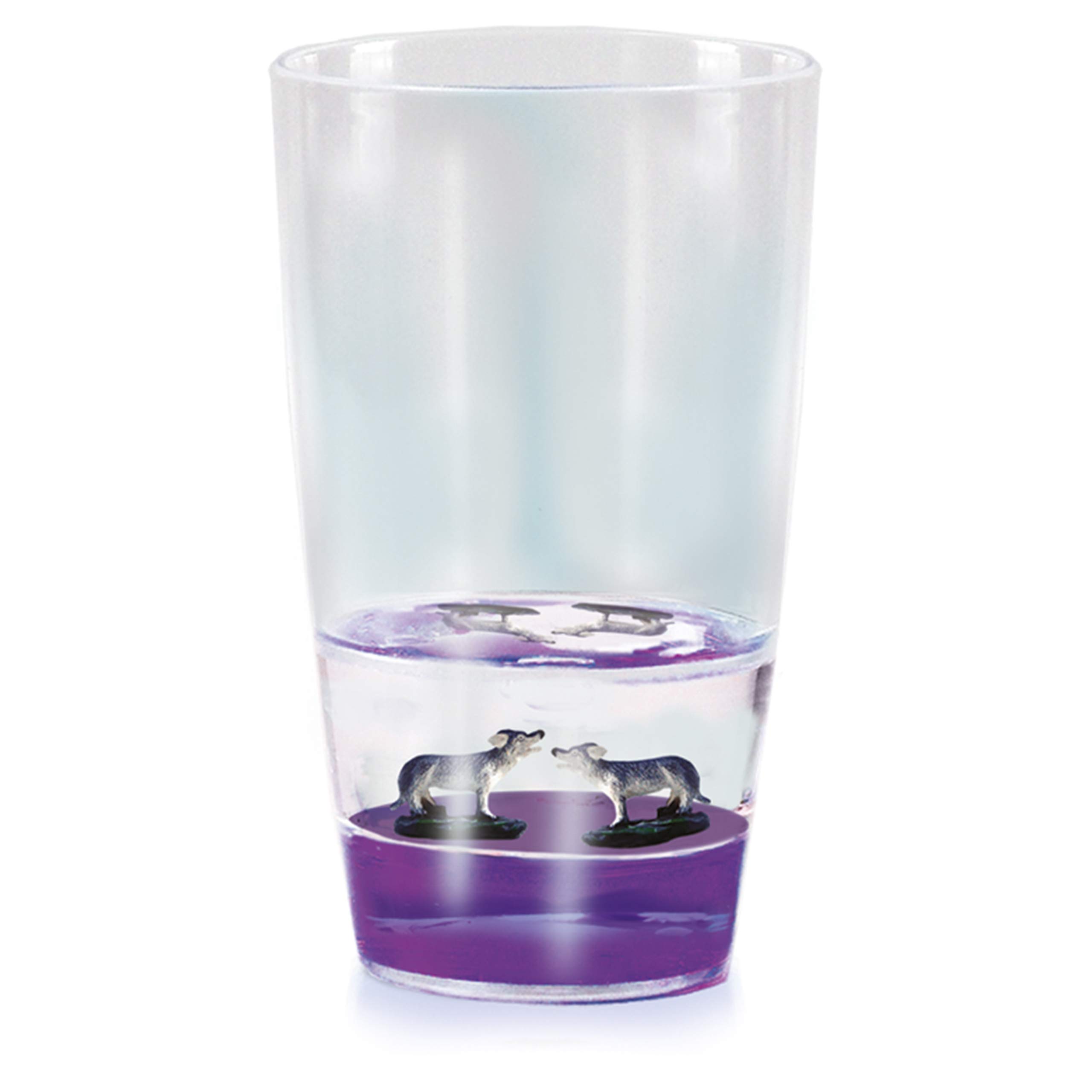 Deluxebase Floatarama Tumbler - Wolf from 9oz BPA-Free Acrylic Plastic Drinking Glasses with Floating Animal Figurines Cute Drinkware