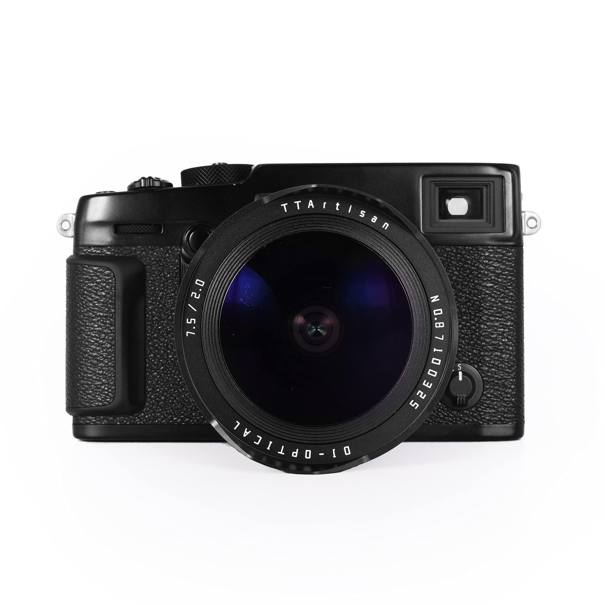 TTARTISAN 7.5mm F2.0 Objetivo de cámara Ojo de pez para Montura Fuji X APS-C Enfoque Manual (sin Filtro ND)