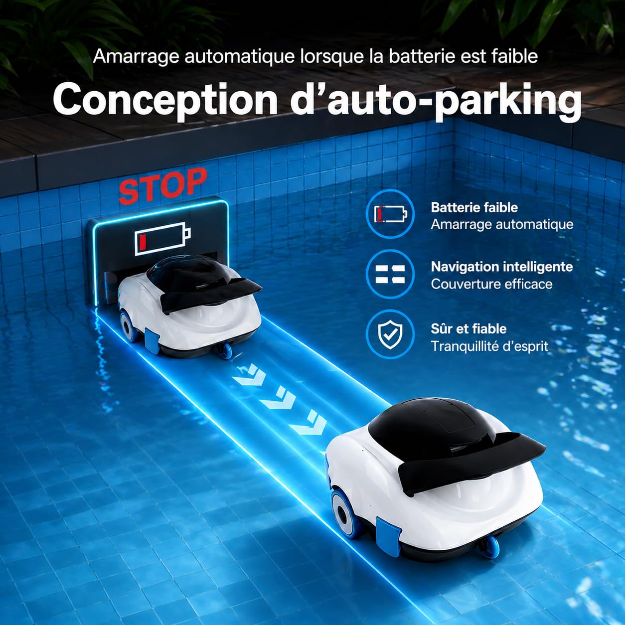 Robot Piscine, Aspirateur Piscine sans Fil, 120 Min