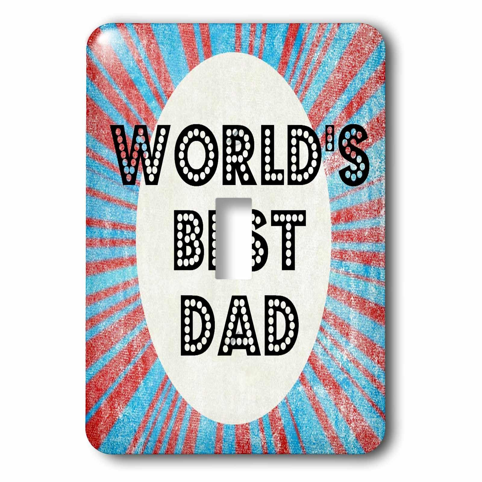 Interrupteur Worlds Best Dad Stripes 3dRose, Idéal pour Décorer la Chambre de Papa