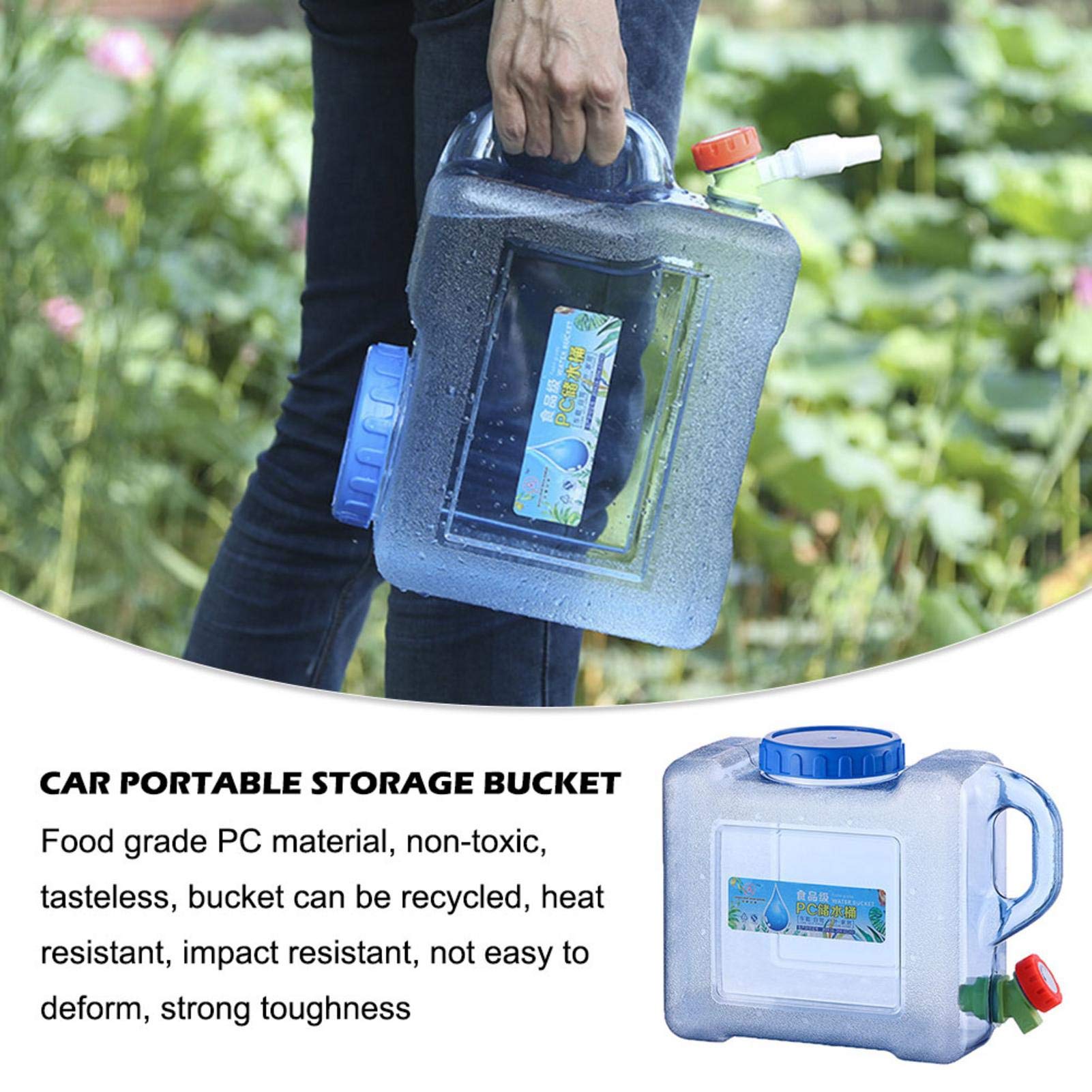 Easy-topbuy Réservoir D'Eau Camping 5L Ou 8L Avec Robinet - Bidon Portable Robuste Pour Voyage Et Extérieur