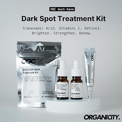 Miniatura 2 de Organicity Kit de suero para tratamiento de manchas oscuras  EX-Retinol y Bakuchiol 15%  Ácido tranexámico 10%  Vitamina C 10% con ceramida