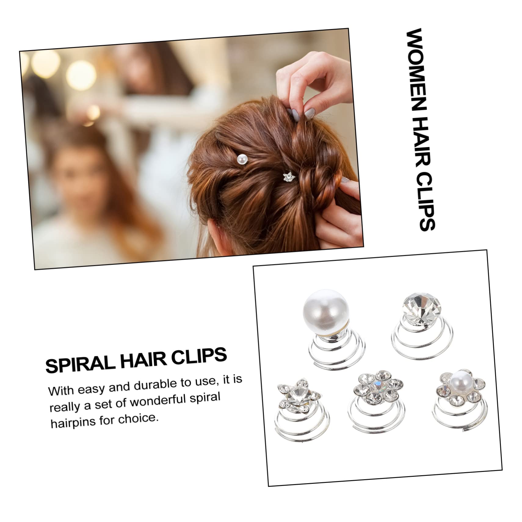 FRCOLOR 180 fermagli per capelli a spirale, fermaglio per capelli, per capelli da sposa, per capelli