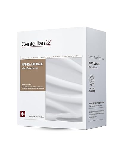 CENTELLIAN 24 Madeca Mask (Brightening, 20 piezas) - Hoja de máscara facial para iluminar, removedor de manchas oscuras con centella asiática, TECA,