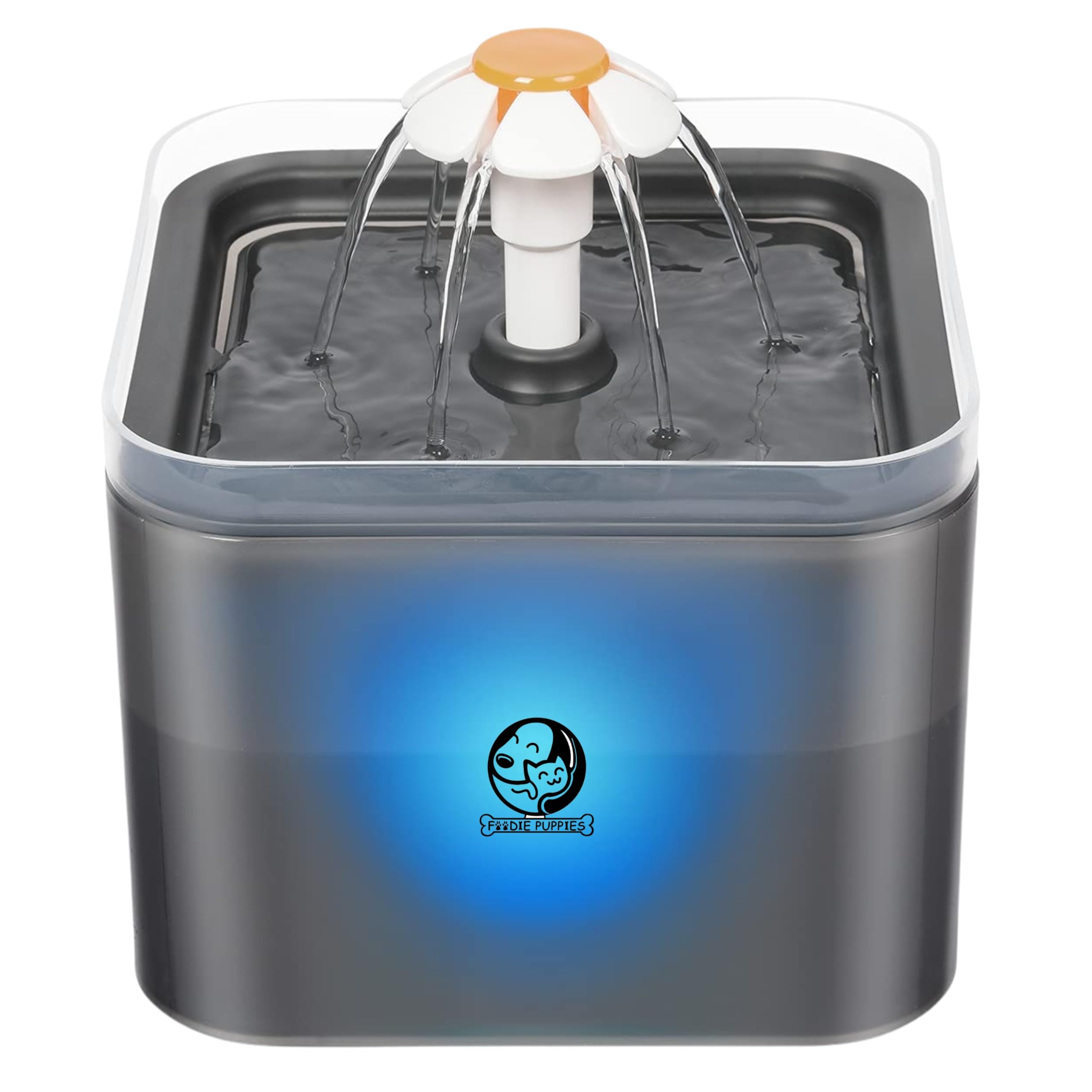 Foodie Puppies Cat Water Fountain with LED Light, 67oz/2.0L, Ultra Quiet Cat Drinking Fountain with Filter, Automatic Pet Water Feeder for Cats and Small Dogs - Grey-image-10