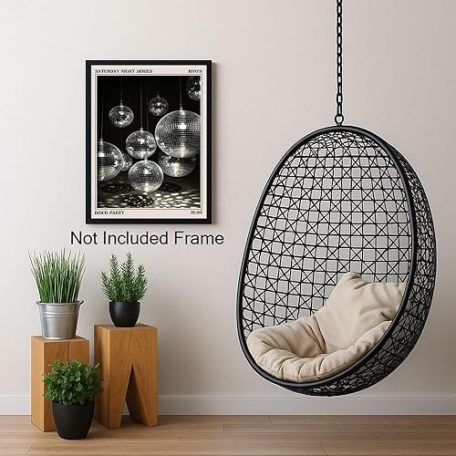 Miniatura 3 de Kryzqik Lienzo decorativo de pared para fiesta de discoteca, pintura al óleo, regalo estético de los años 70, decoración de baile retro de los años