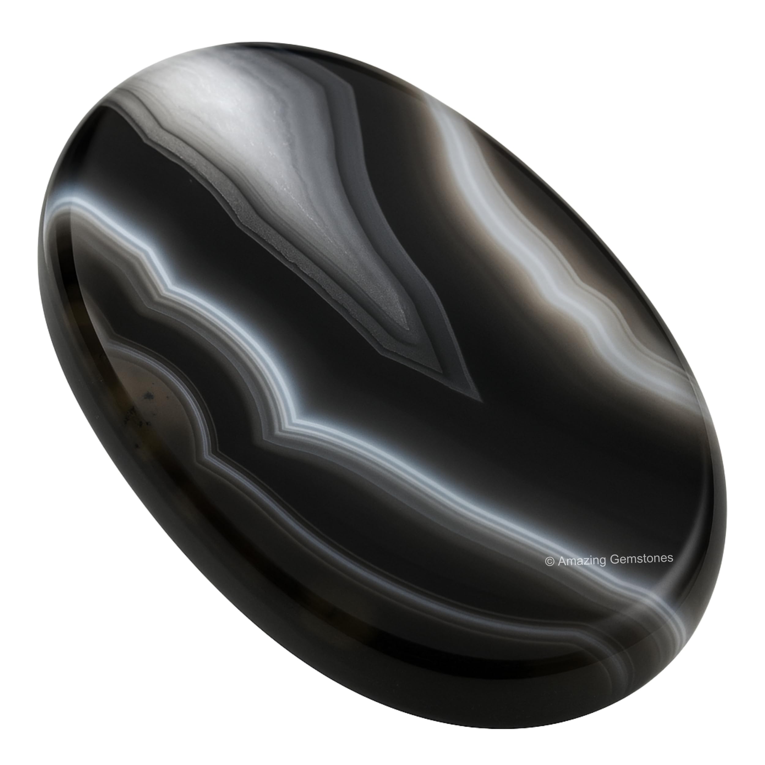 Black Onyx Crystal Worry Stones for Anxiety, 1.5" Inches Healing Crystal