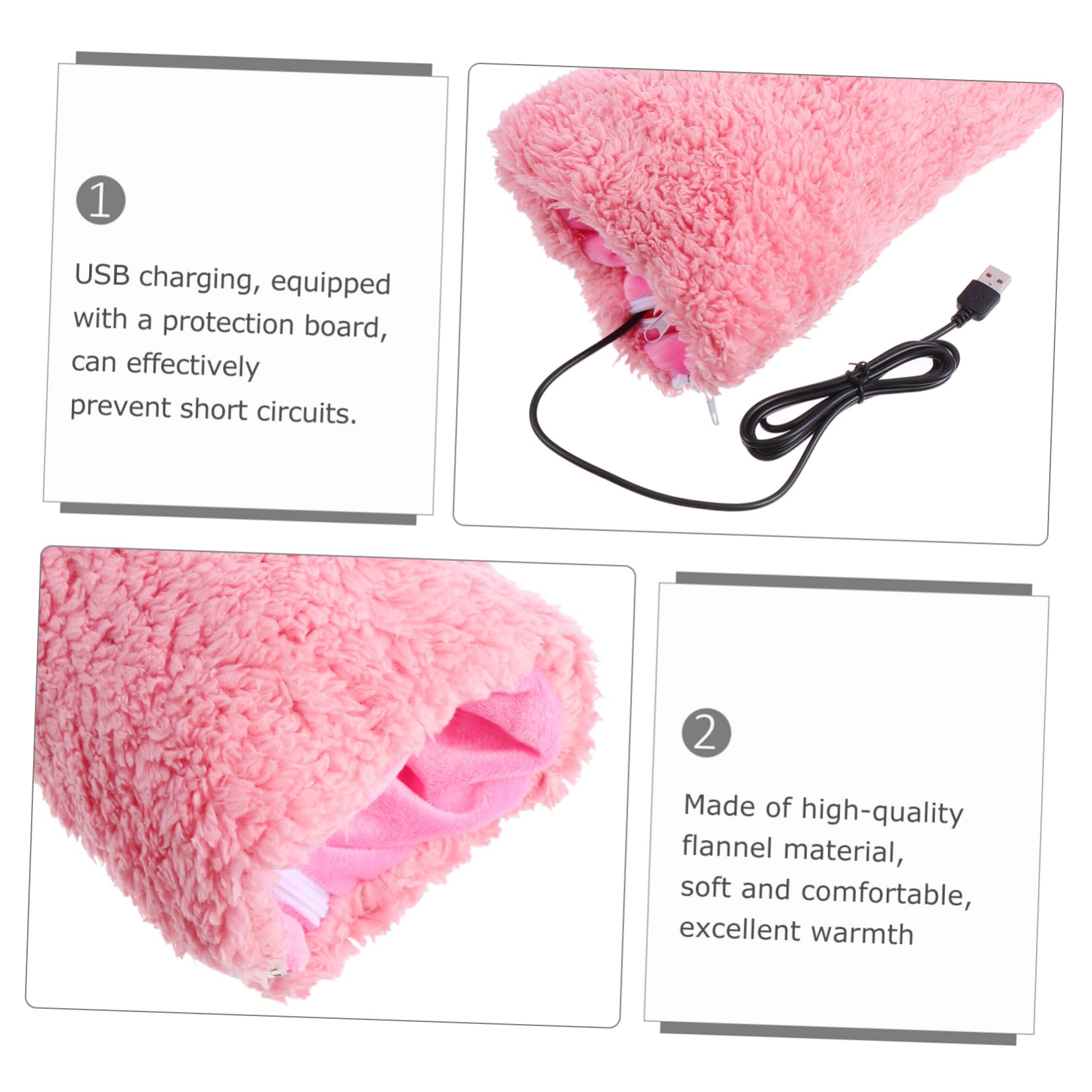 Sosoport 2pezzi Scaldamani Elettrico Portatile Usb Caldo e Morbido Per Inverno Riscaldante Per Ufficio e Viaggi Ottimo Per Fredde e Circolazione Sanguigna
