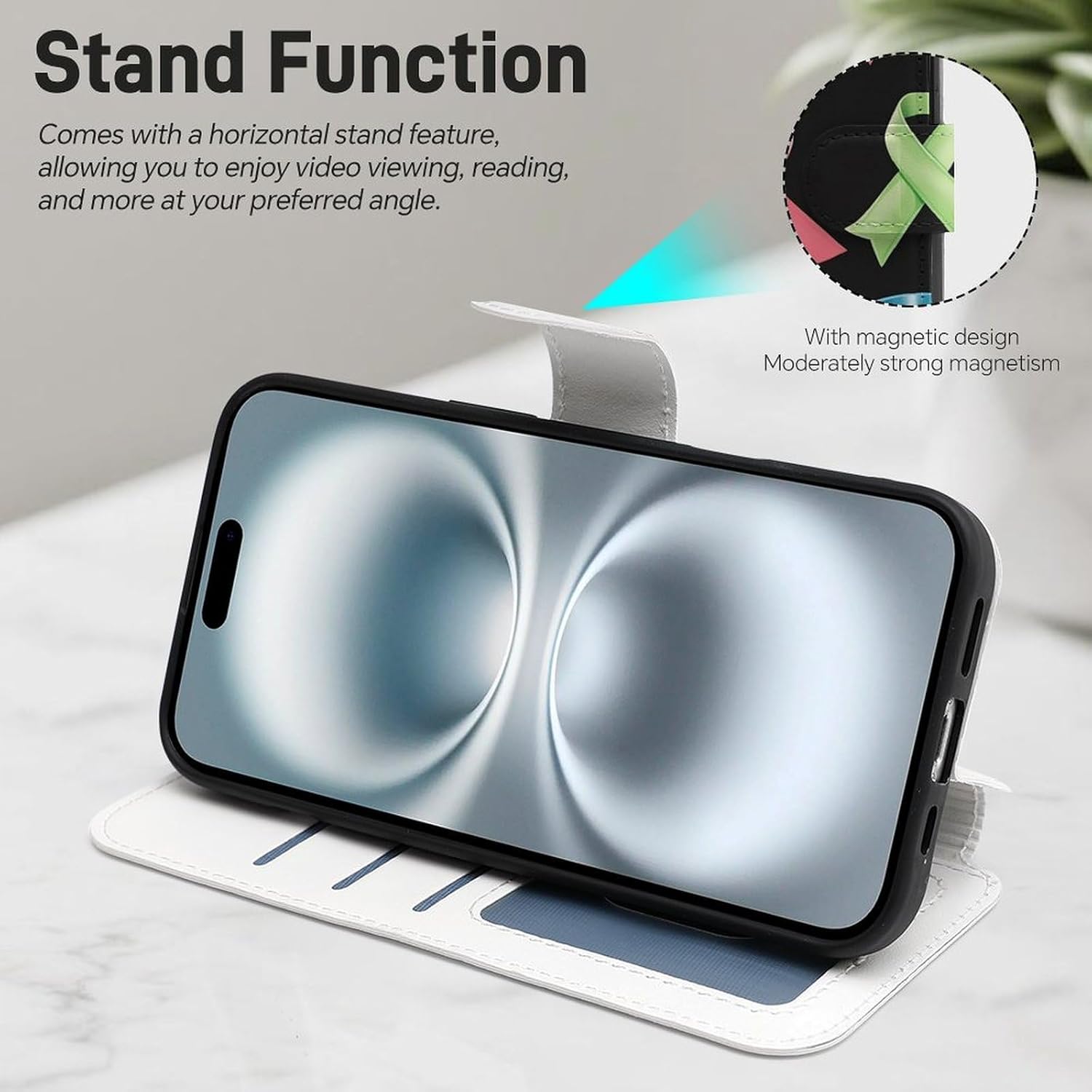 Cancer Awareness Ribbons Compatible with iPhone 16/16 Plus/16 Pro/16 Pro Max/16 E Case Phone Wallet Card Holder Flip Cover with Wrist Strap