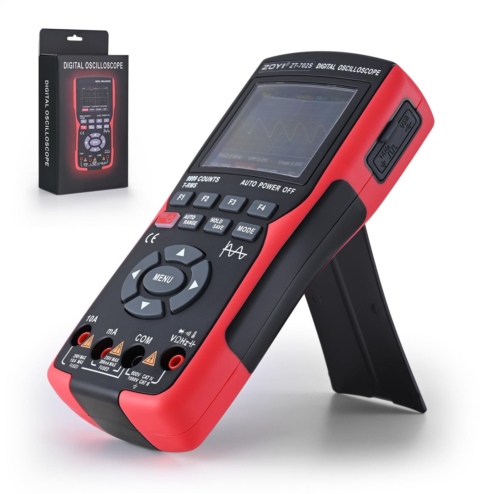 Oscilloscope Multimètre Numérique 2 En 1, Bande Passante de 10 MHz, Taux D'échantillonnage de 48 Msa/s, Kit de Testeur Oscilloscope