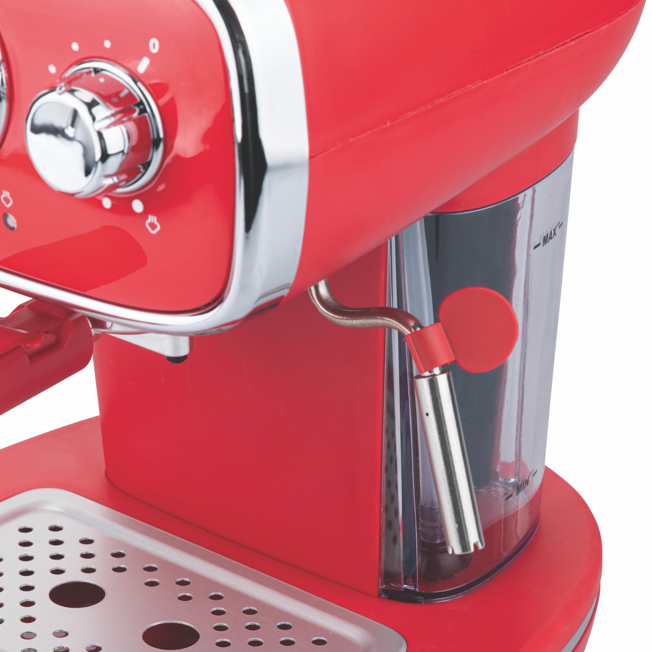 Macchina automatica caffè espresso con lancia vapore per cappuccino 1100 W rossa, Kooper