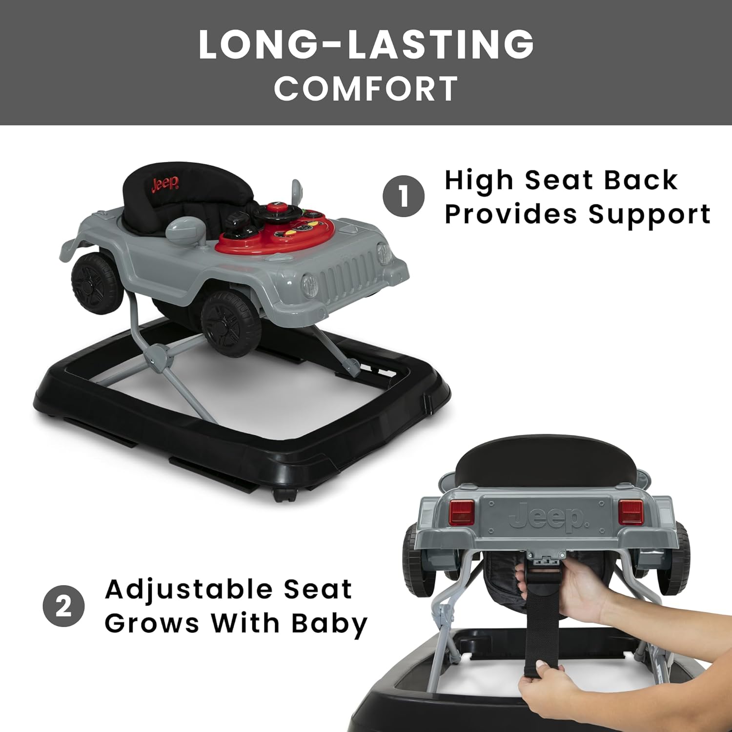 Jeep Wrangler Activity Walker by Delta Children, Grey - Image 8