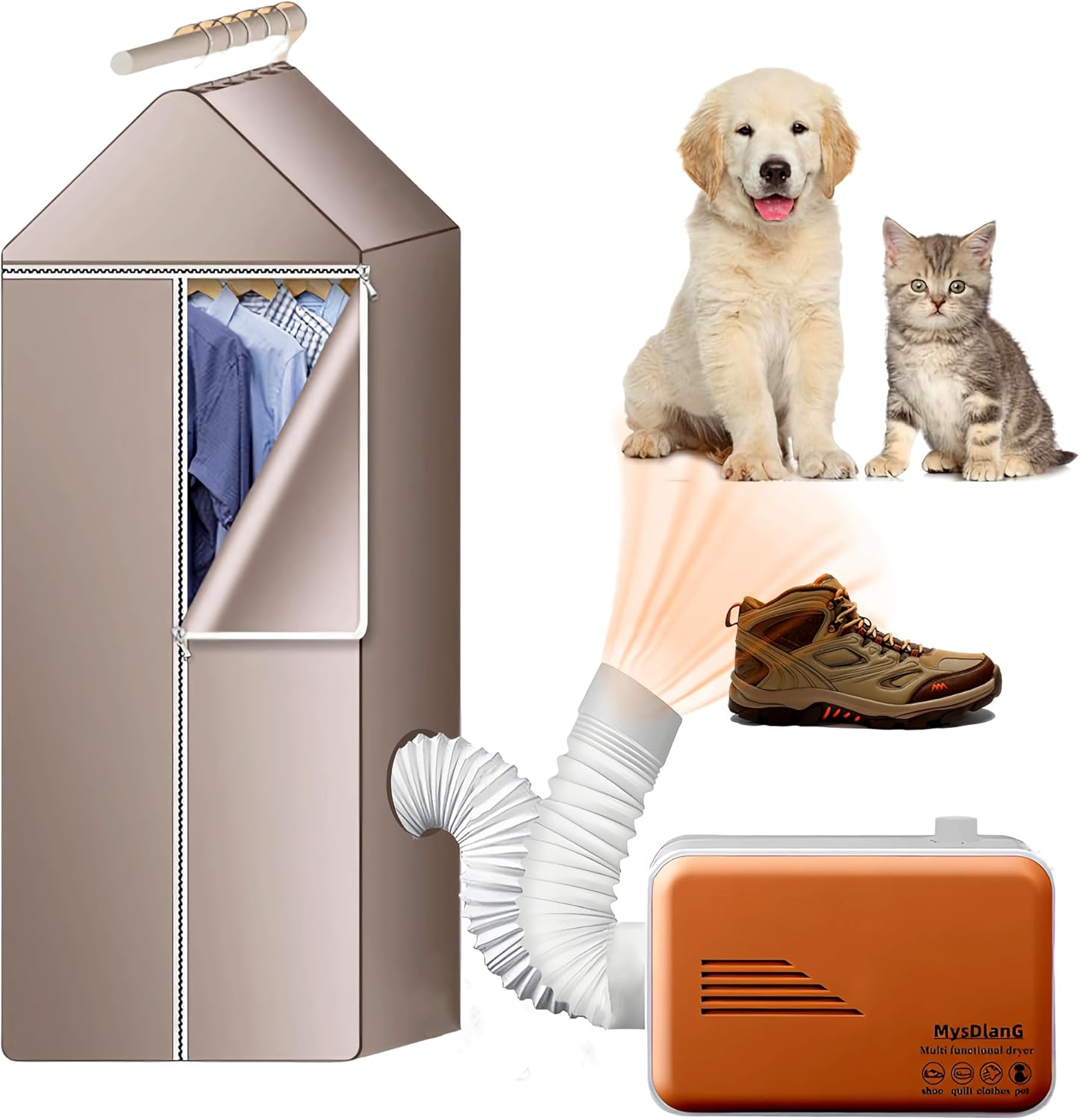Portable Dryer for Apartments Ventless,Travel Portable Dryer Machine for Clothes with Timer,Drying Pets/Shoes/Clothes/Warming Bedding Machine,Mini Dryer for Apartments, Dorms, RVs,rrrrr