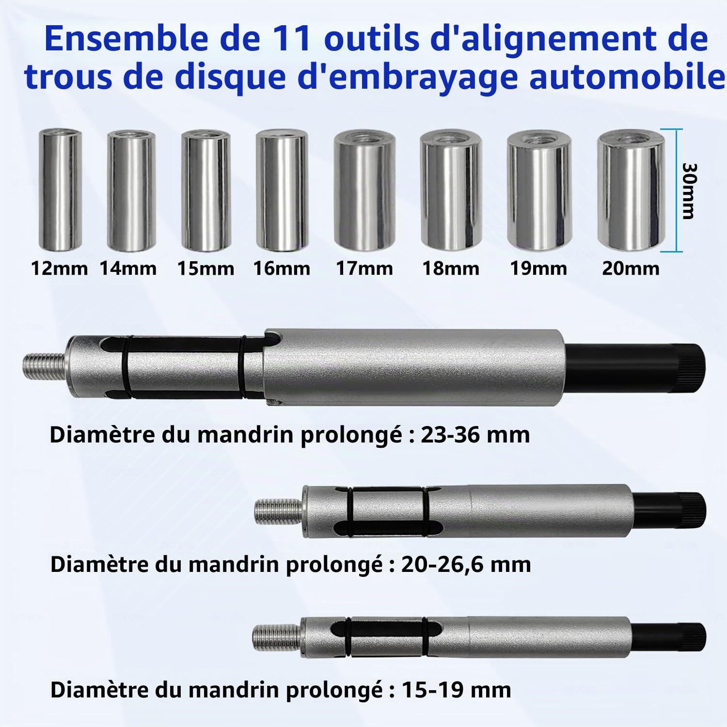 ZKTOOL 11PCS Outil Universel Réglable d'Alignement de l'Embrayage