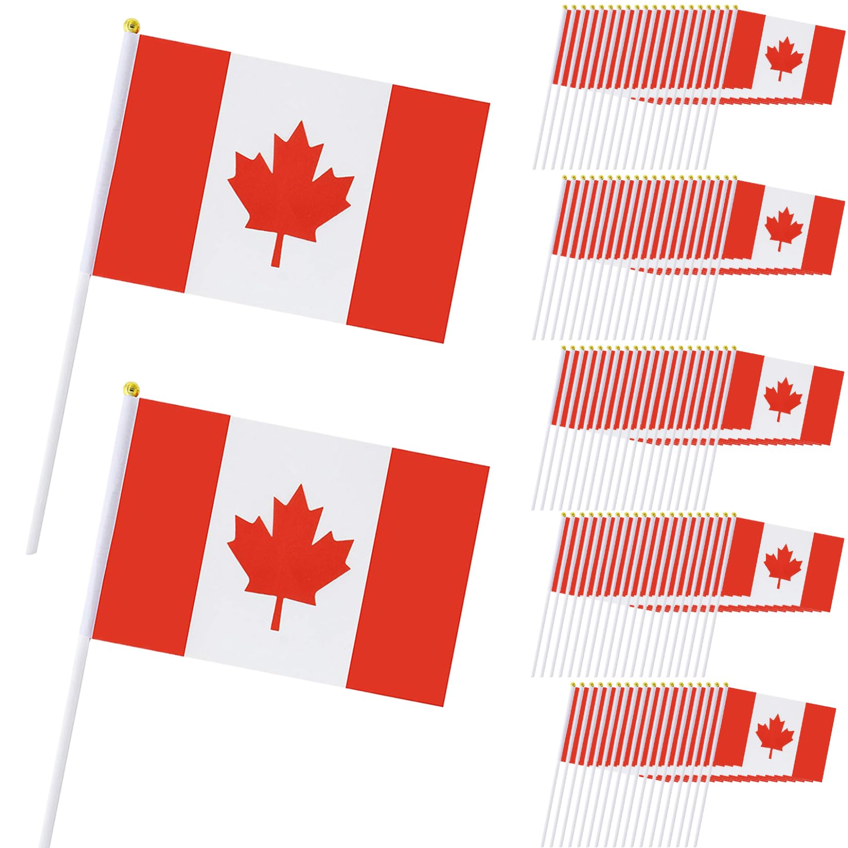 Drapeau canadien de 14 x 21 cm petits drapeaux canadiens vibrants sur bâtons