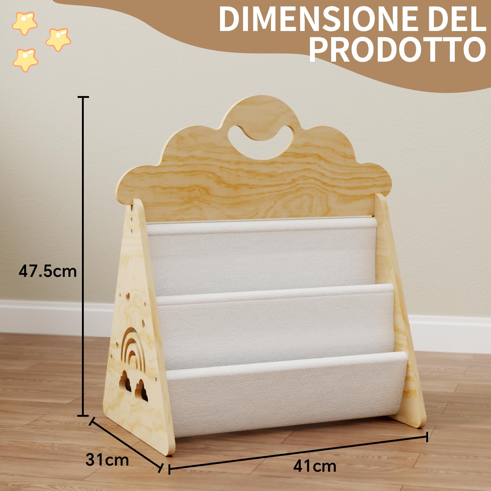 Librerie in legno per bambini, librerie Montessori per bambini, contenitori per libri per bambinis per angolo lettura, cameretta per neonati, librerie per bambini