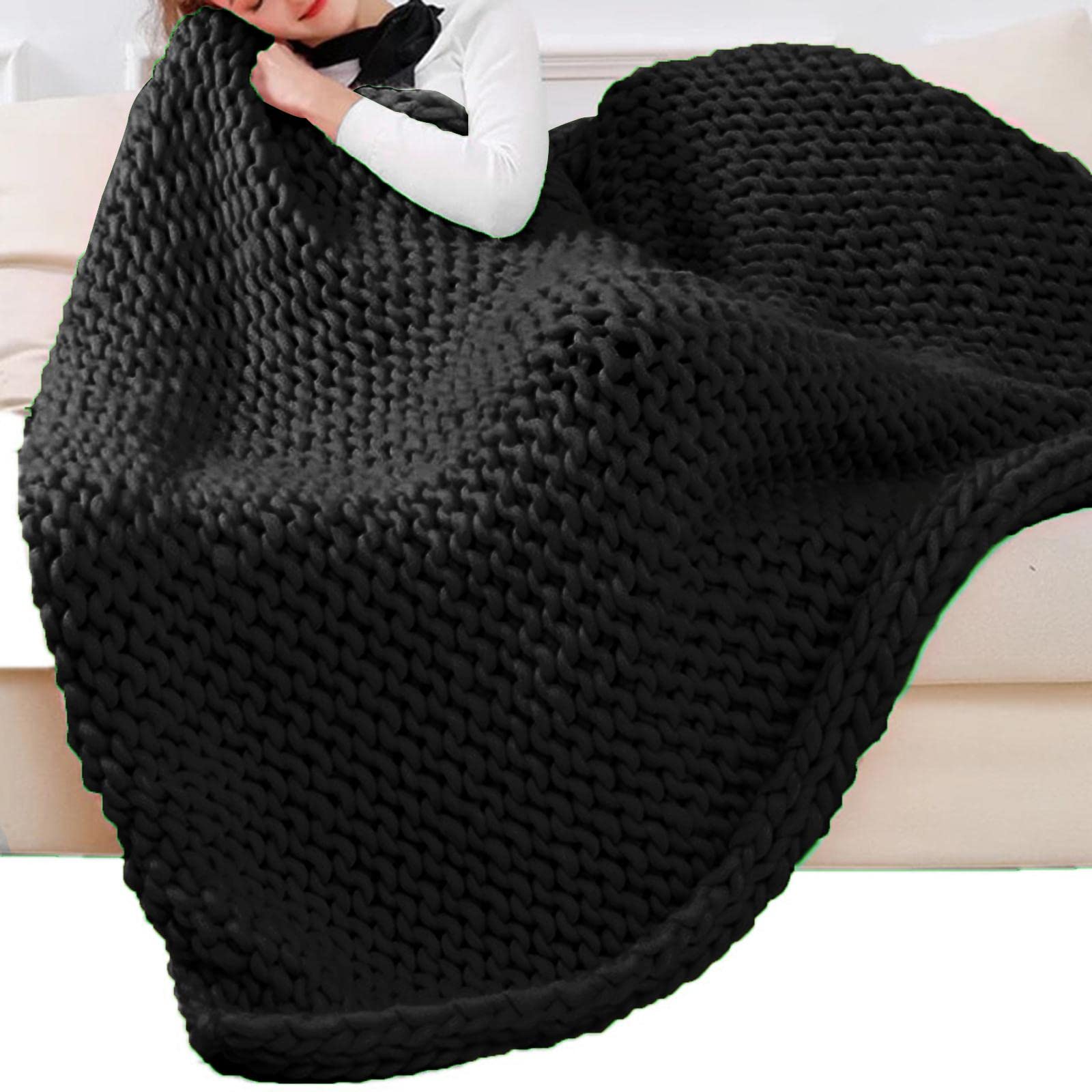 MagiDeal Thick Chunky Yarn Arm Knit Yarns Filling Handcrocheted Jumbo Yarn Bulky Yarns for Craft Knitted Blanket Pet Bed Sweaters Black - Image 3