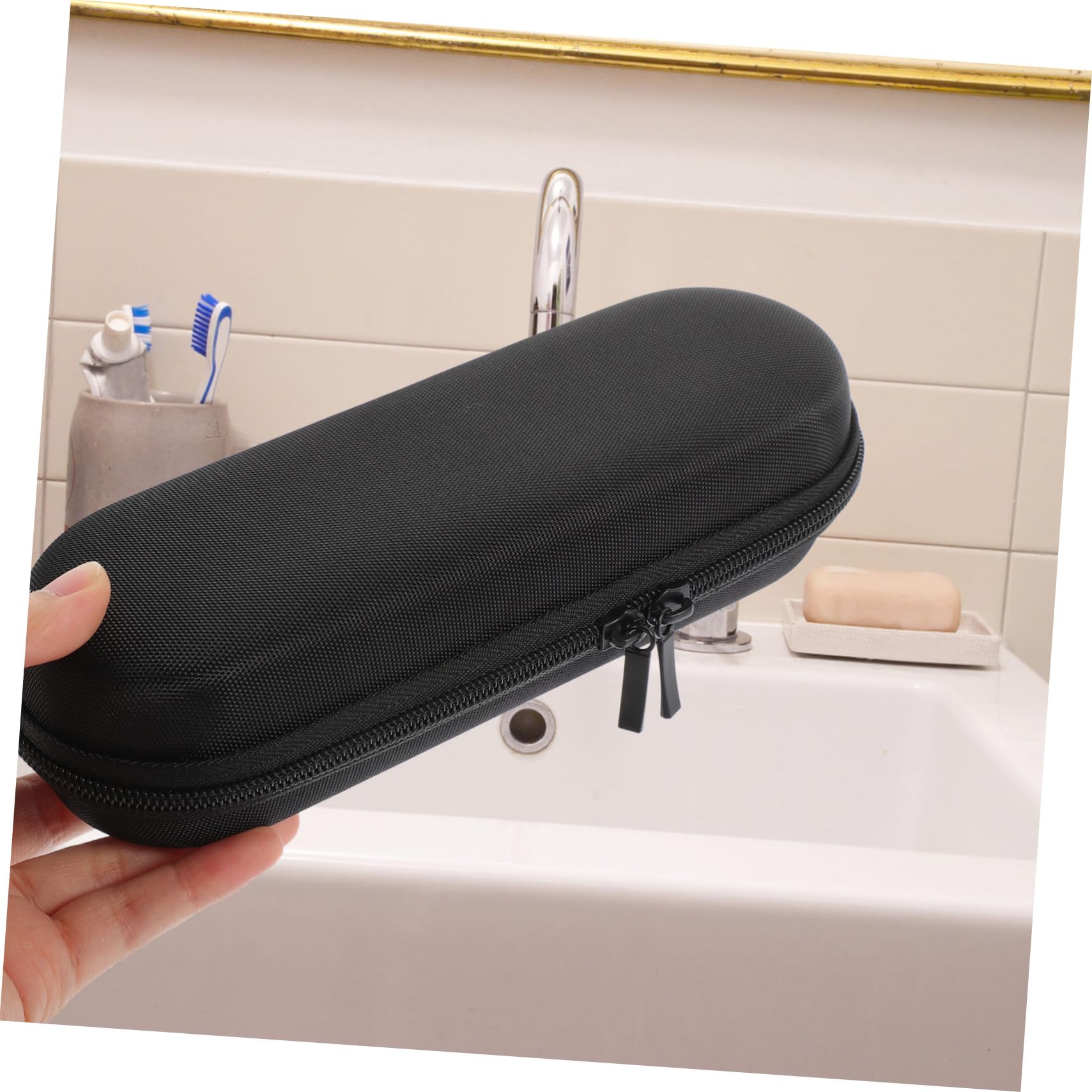 PACKOVE 3 Pezzi Scatola portaspazzolini elettrici spazzolino Borsa da viaggio titolare con adulti Contenitori da viaggio tothbrush custodia da viaggio porta spazzolini tessuto Nero