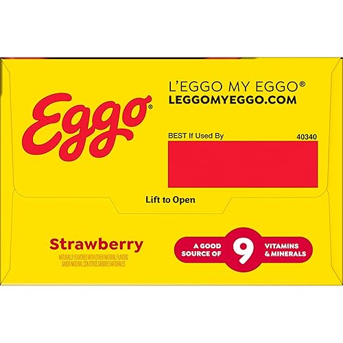 Miniatura 11 de Eggo Waffles congelados, desayuno congelado, resellable, fresa, caja de 12.3 onzas (10 waffles)