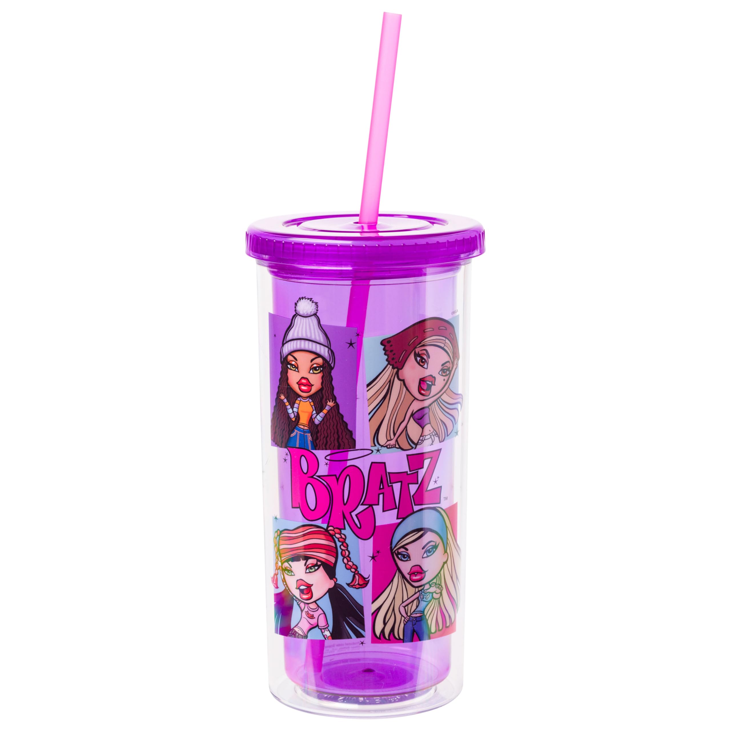Silver Buffalo Bratz Logo And Group - Taza De Cerámica Curvada, 25 Onzas