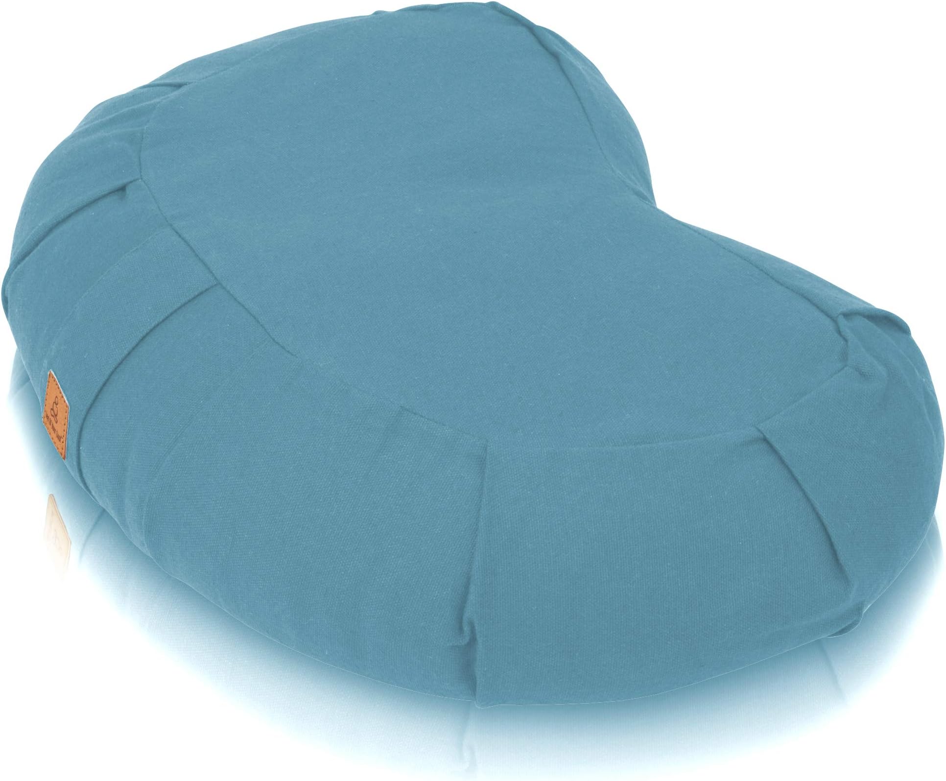 Crescent Meditation Cushion โ10 Colors Half-Moon Yoga Pillow; Organic Cotton Zafu Cover & Zipper Liner to Adjust USA Buckwheat Hulls; Floor Pouf for Sitting Kids, Men or Women