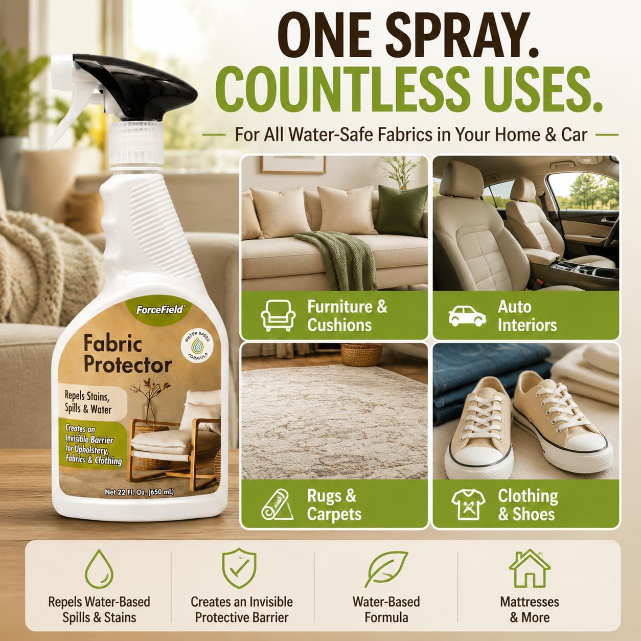 ForceField Water-Based Fabric Protector 22 oz Spray (Pack of 2) image 2