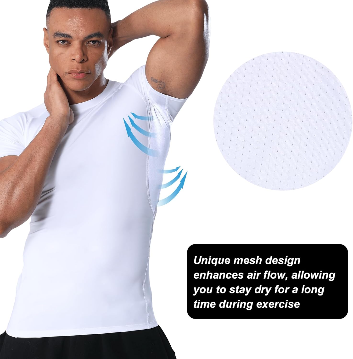 Men’s Compression Shirt Short Sleeve Athletic Top Sports T-Shirt Undershirt Base Layer Shirts Tight for Workout Gym - Image 3