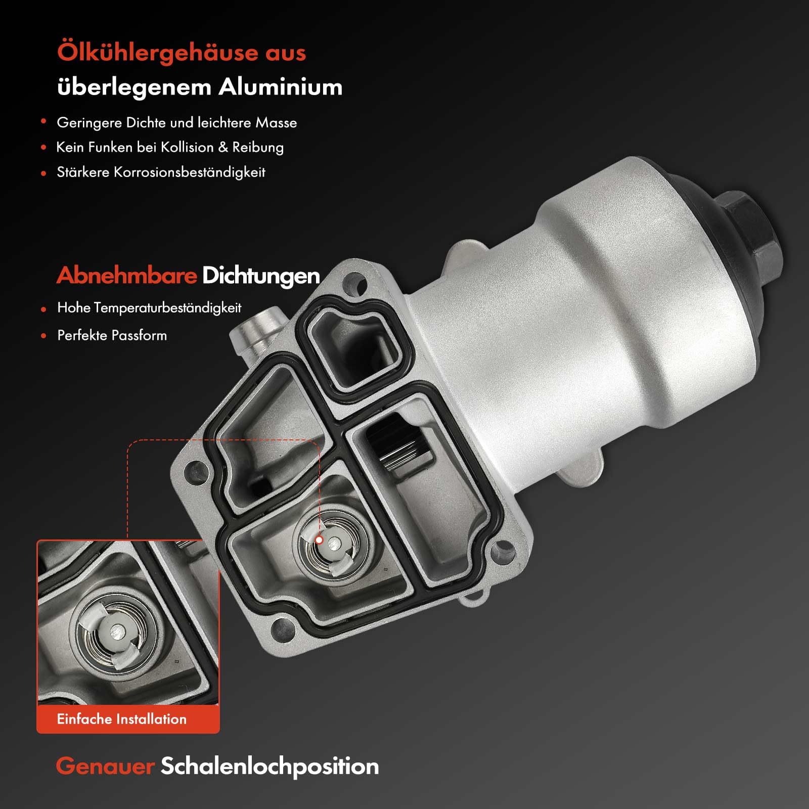 Frankberg Ölkühler Motoröl mit Ölfiltergehäuse Kompatibel mit Golf VI 5K1 517 Pas.sat 362 3C2 Fabia II 542 545 A3 8P1 8P7 Polo 6C1 6R1 Tou.ran 1T1 1T2 1T3 Leon Replace# 03L115389C