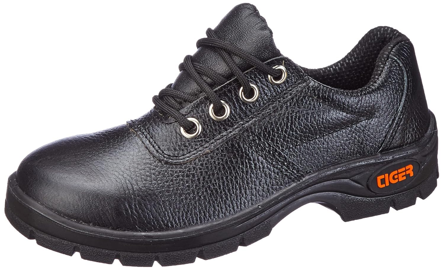 Tiger Men's Low Ankle Steel Toe Safety Shoes, (Black, Leather)-picture-22