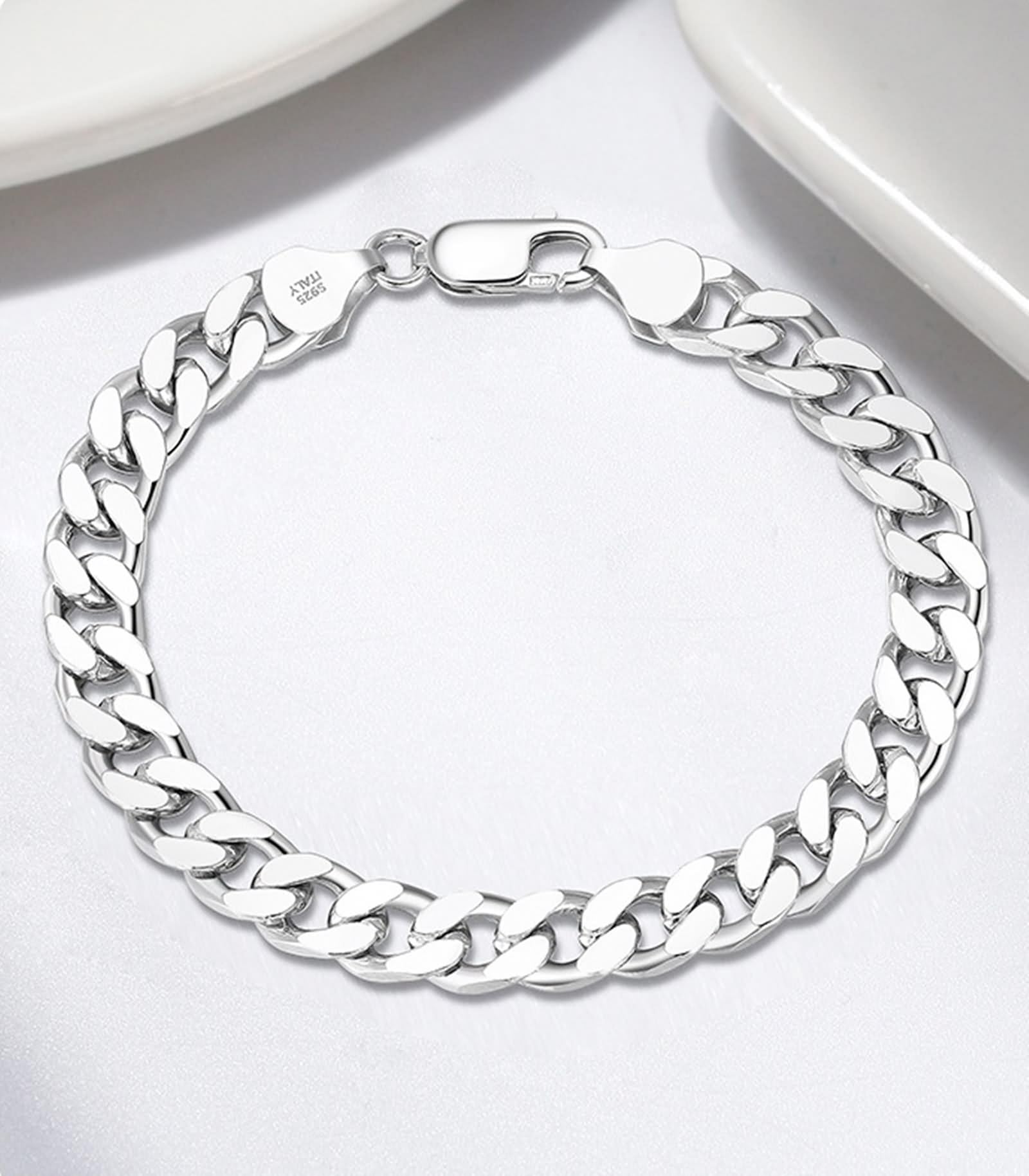 Bracelet - Bracciale da donna in argento 925, con catena a maglia barbazzale