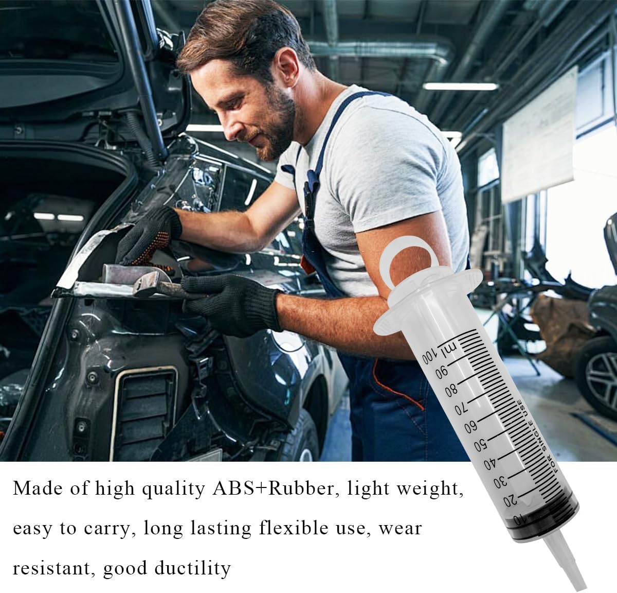 Hydraulic Disc Brake Bleed Tool, 100ML Syringe Motorcycle Brake Oil Fluid Extractor Bleeder with 50cm Hose, Hydraulic Disc Brake & Clutch Bleeding Kit for Motorcycle Scooter