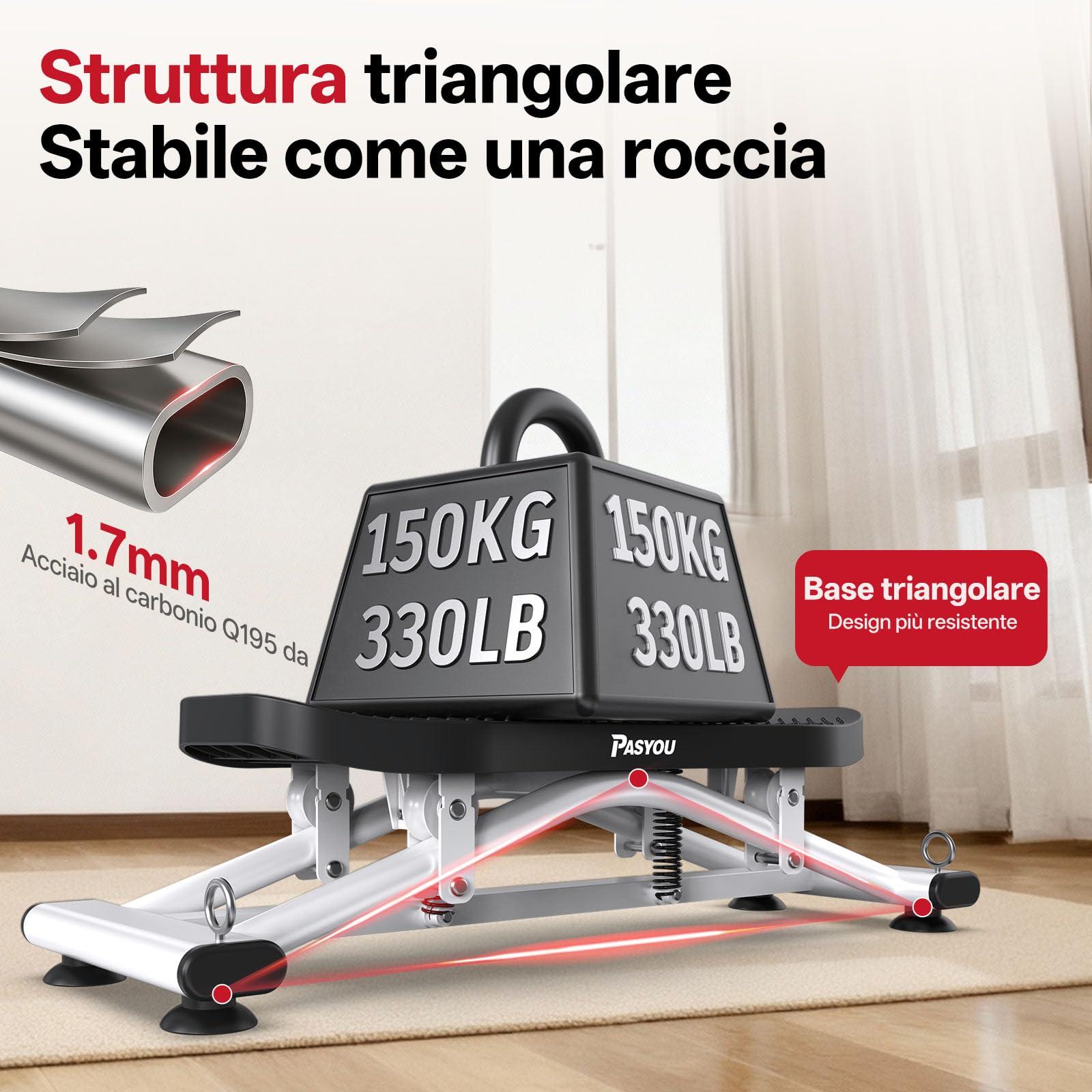 PASYOU Balance Board, Tavoletta Propriocettiva con Bande di Resistenza, Allenatore di Equilibrio Portatile Wiggle con Schermo LCD, Capacità 136 kg, Allenamento Completo del Corpo