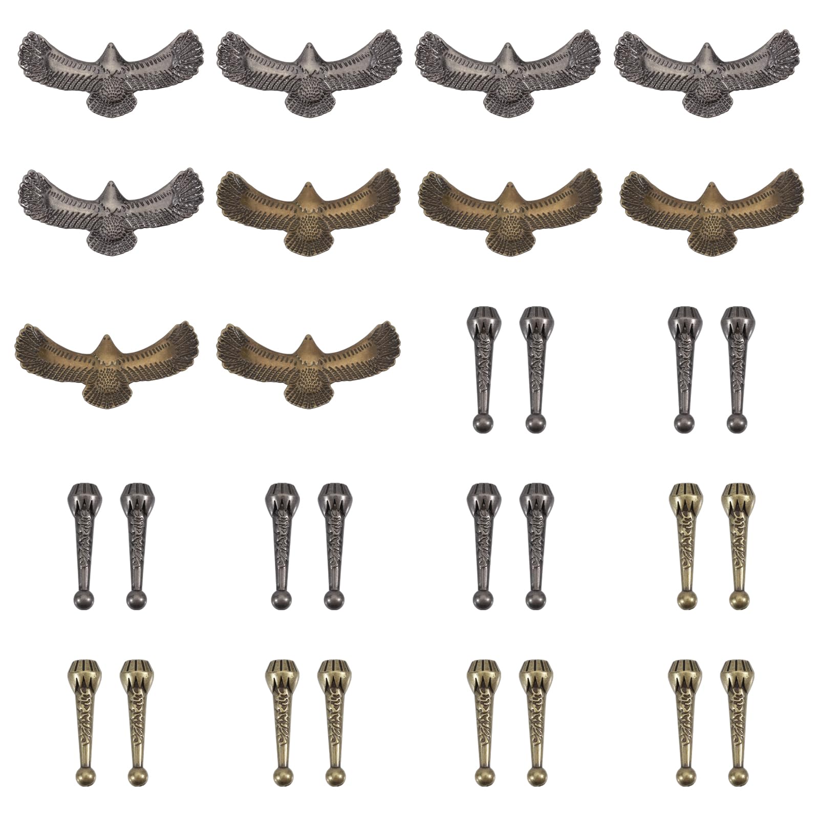 CHGCRAFT 10 Sets 2 Color Bolo Tie Making Kit 20 Pcs Bolo Tie Tips 10 Pcs Bolo Tie Slides Clasps Alloy Bolo Tie Buckle Accessories for Bolo Tie Making for Clothes DIY Crafts Making Findings