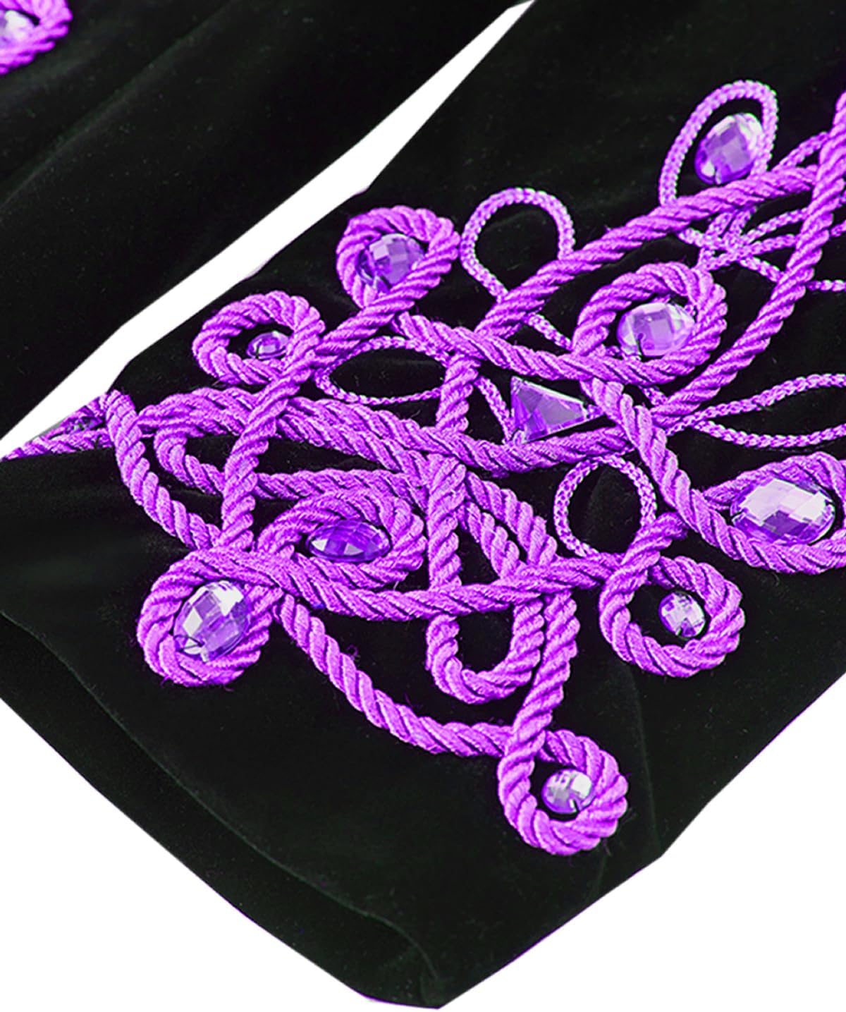 Men's Baroque Inspired Velvet Blazer Standing Collar Knot Embroidery Jacket