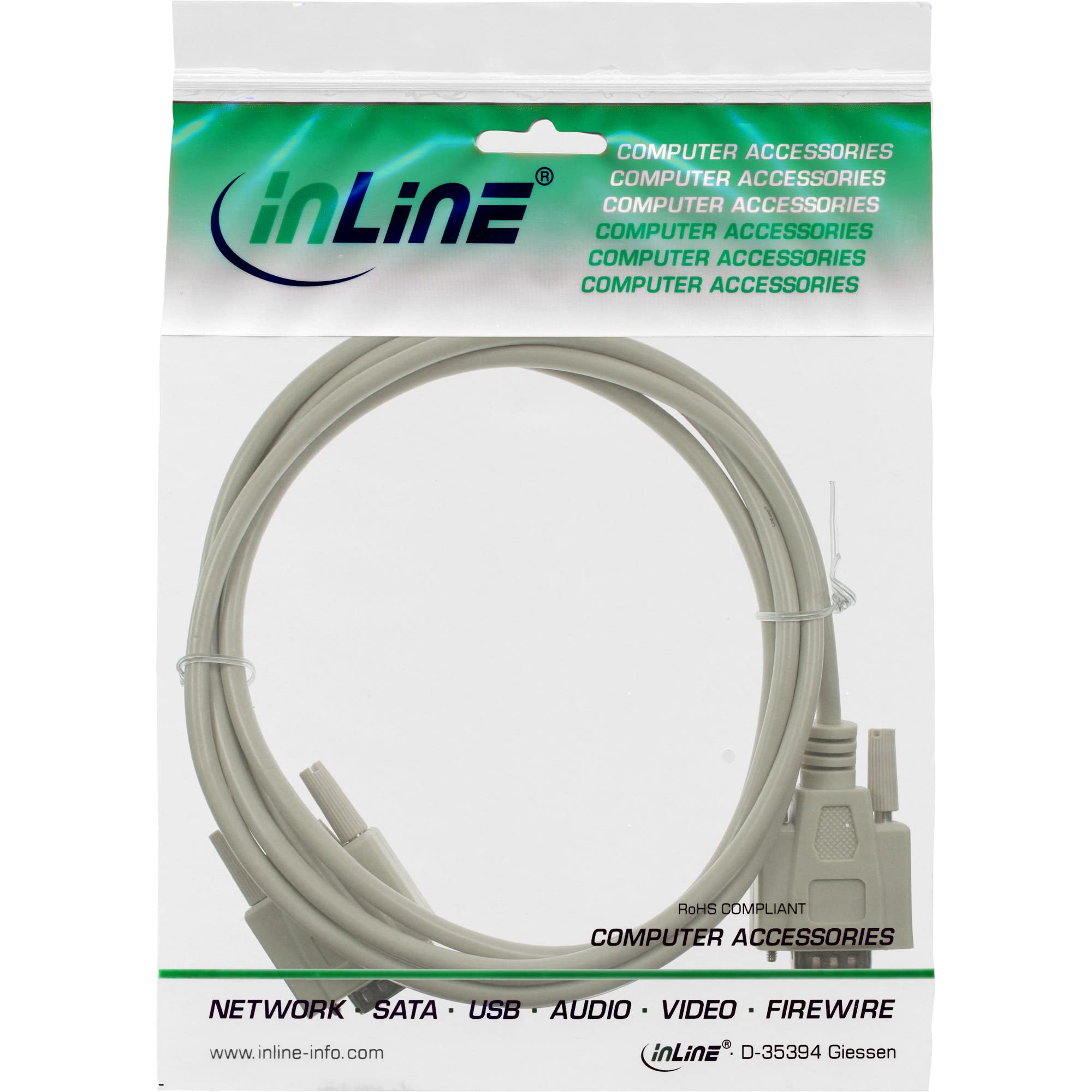 InLine Serial Cable 9-Pin D-SUB Male/Male 1: 1 3 M