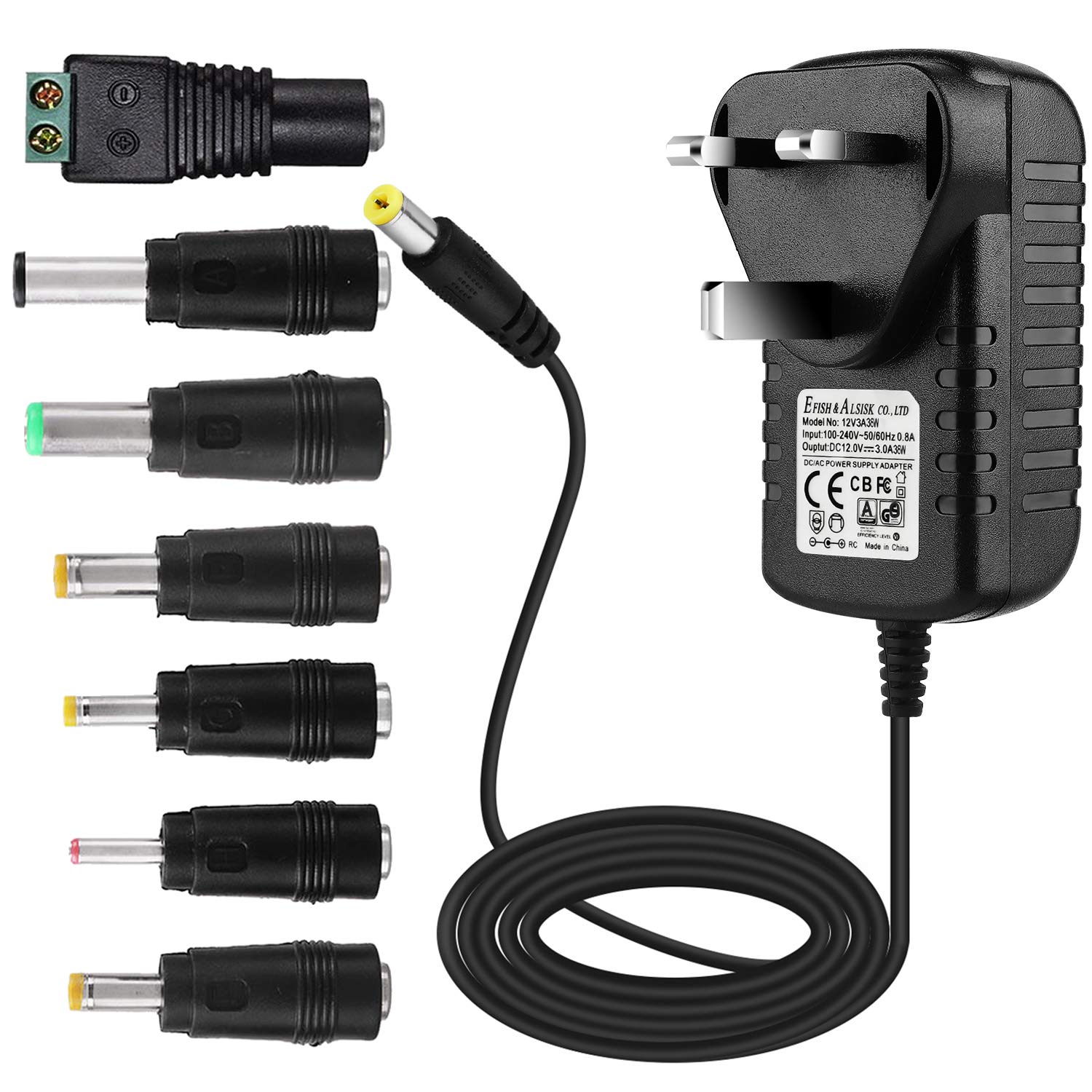 EFISH International Power Adapters Multifunctional Portable Power Transformers (Included USB),AC Supply Adapter 100-240V to DC 3V/4.5V/5V/6V/7.5V/9V/12V-MAX 2A (2000mA)+8 Different Plugs — view 8