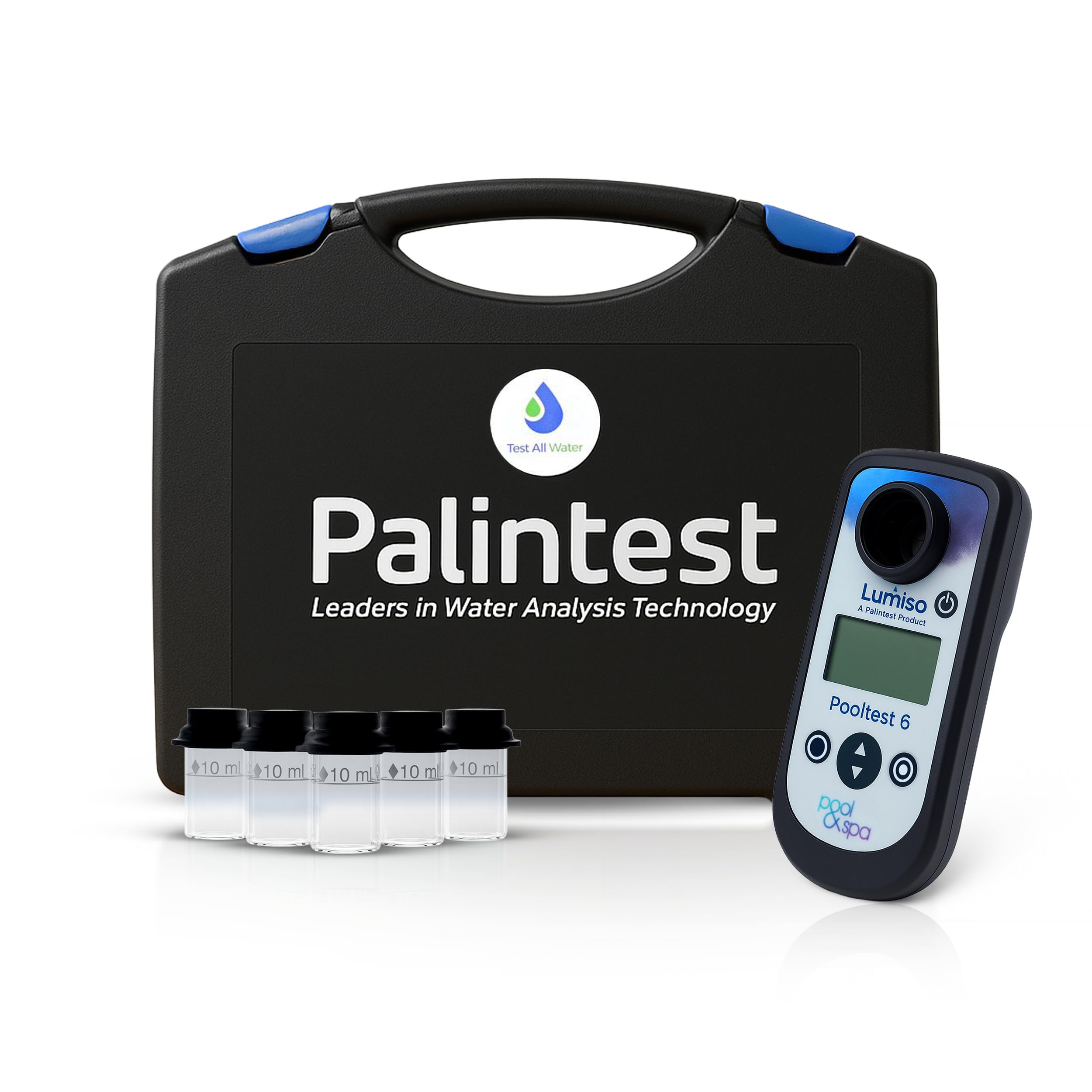 PalintestLumiso Pooltest 6 - Digital Photometer Water Tester - pH Meter & Chlorine Testing Kit for Pools, Hot Tubs, Spas & Drinking Water - Measures Alkalinity, Bromine, Cyanuric Acid & More
