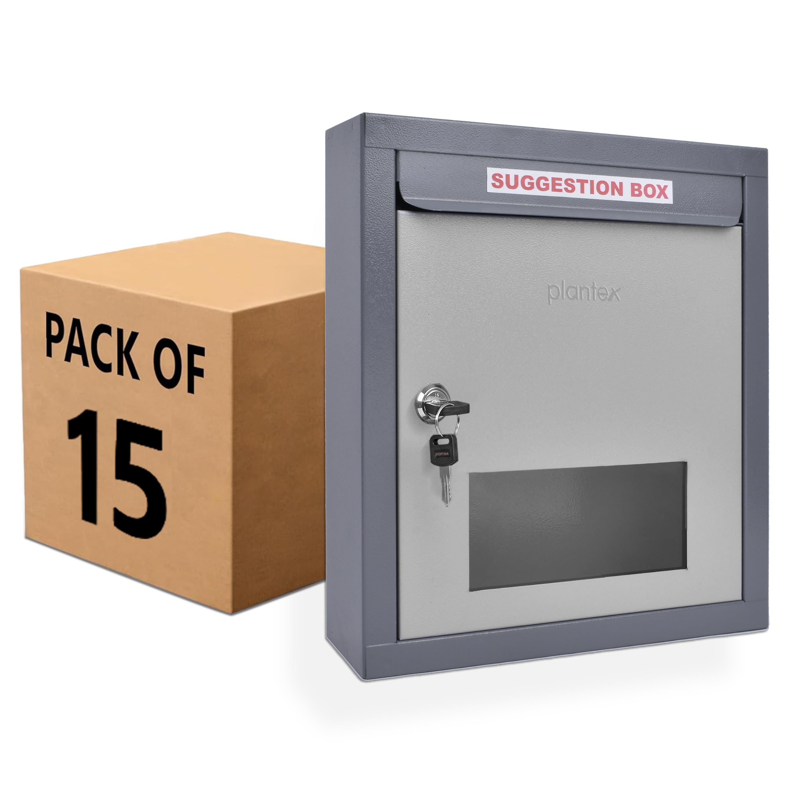 5-Pack Letter & Suggestion Boxes with Lock - Red & Ivory -19