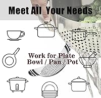 Vista 6 de Colador de acero inoxidable, 2 unidades, colador de pasta, colador de alimentos de metal para fideos, frutas, verduras, adecuado para macetas