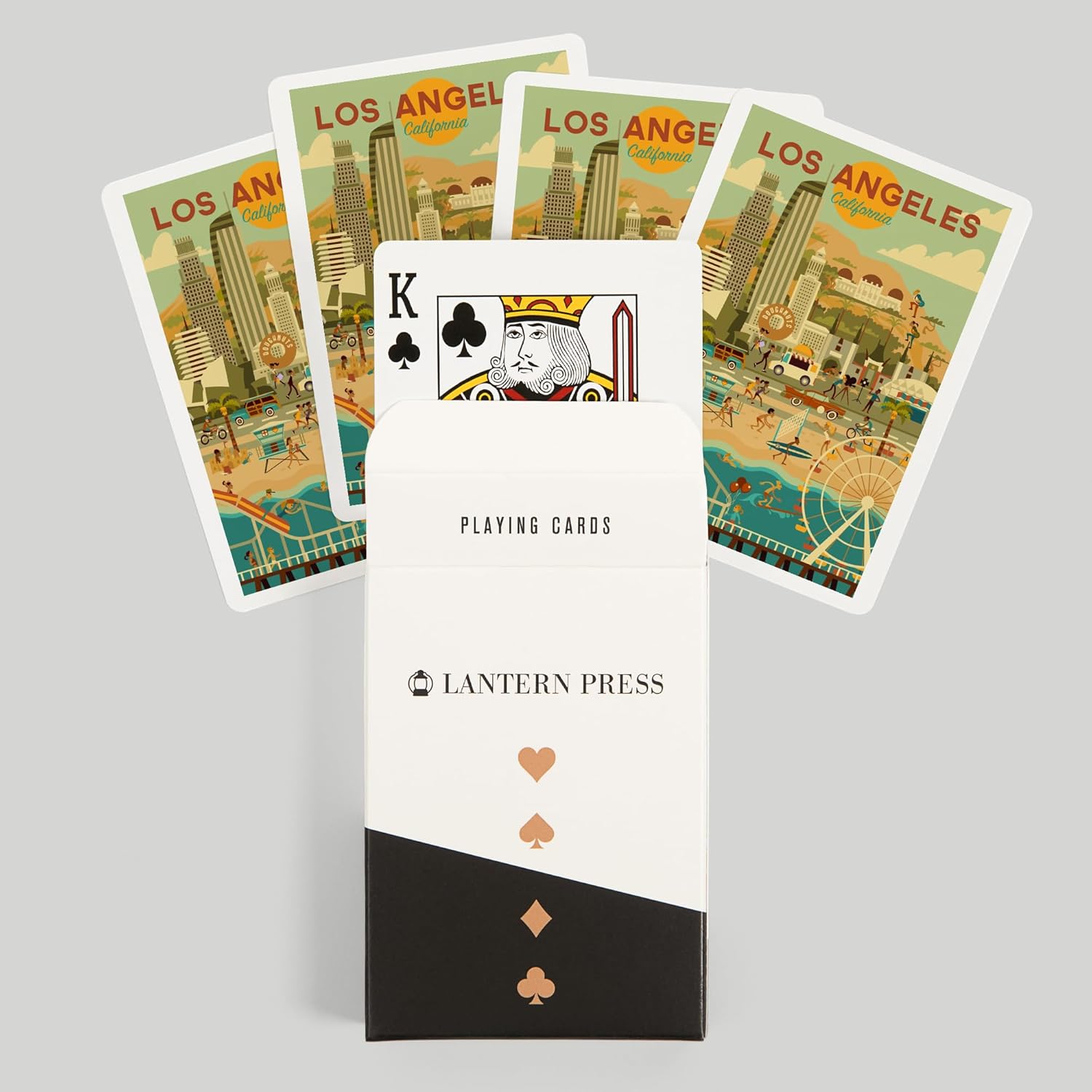 Lantern Press Los Angeles, California, City of Angels, Geometric City Series, 52 Playing Cards for Adults, Poker Size Card Deck
