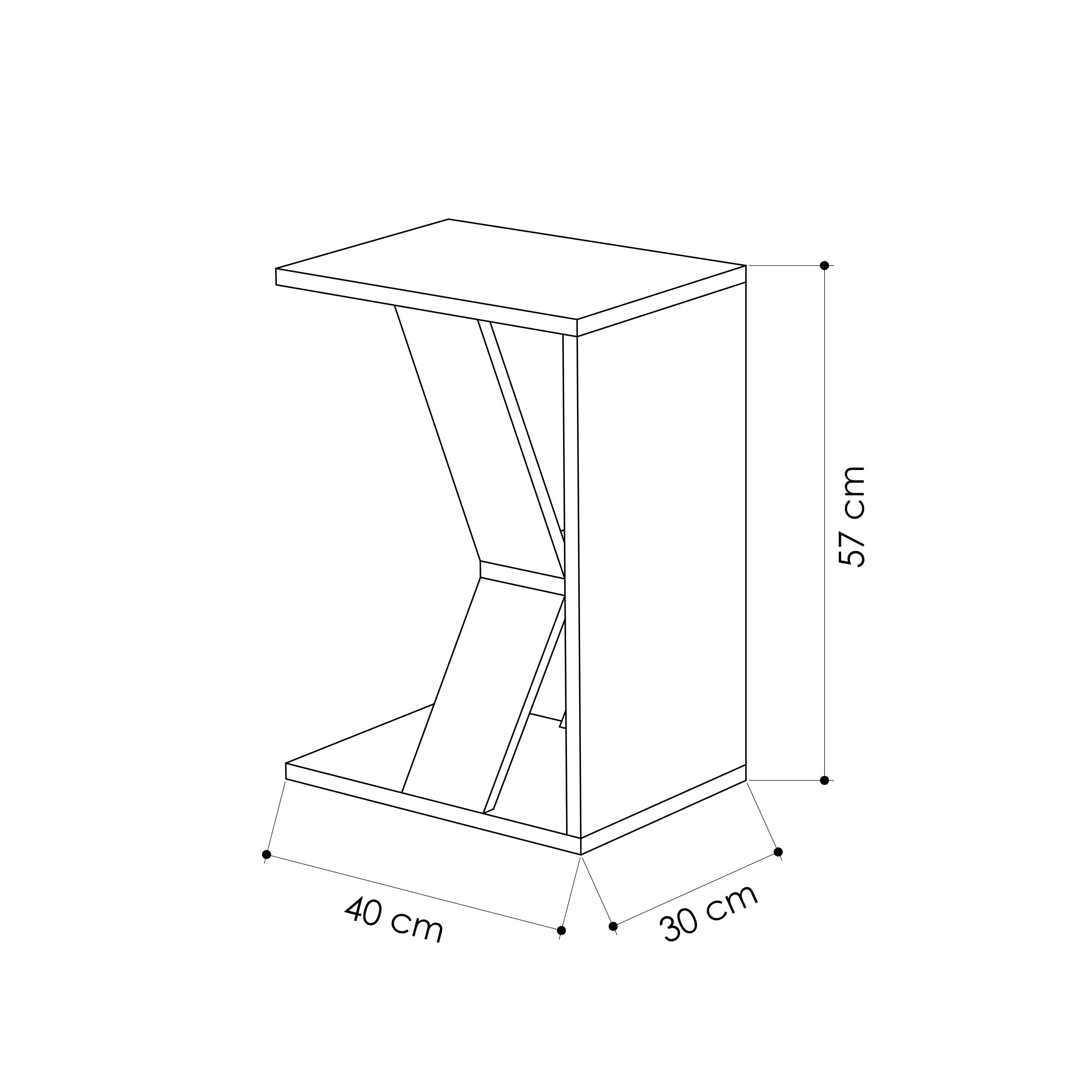HOCUS PICUS Naze C-Tisch | Moderner Beistelltisch für Laptop Kaffee & Bücher | Multifunktionaler Sofatisch | Robustes & Stilvolles Design | 57 x 40 x 30 cm | Anthrazit Grau