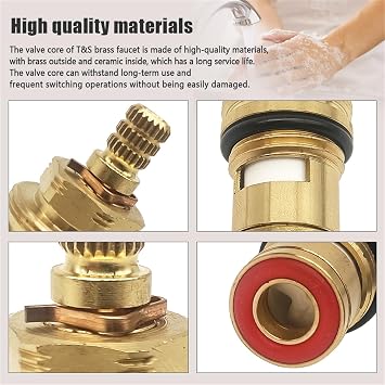 Ceramic Cartridge Assembly Compatible with T&S Brass Faucets Replace 013787-45 Faucet Filter Element Replacement Pressure 20PSI-125PSI Temperature 40F-140F