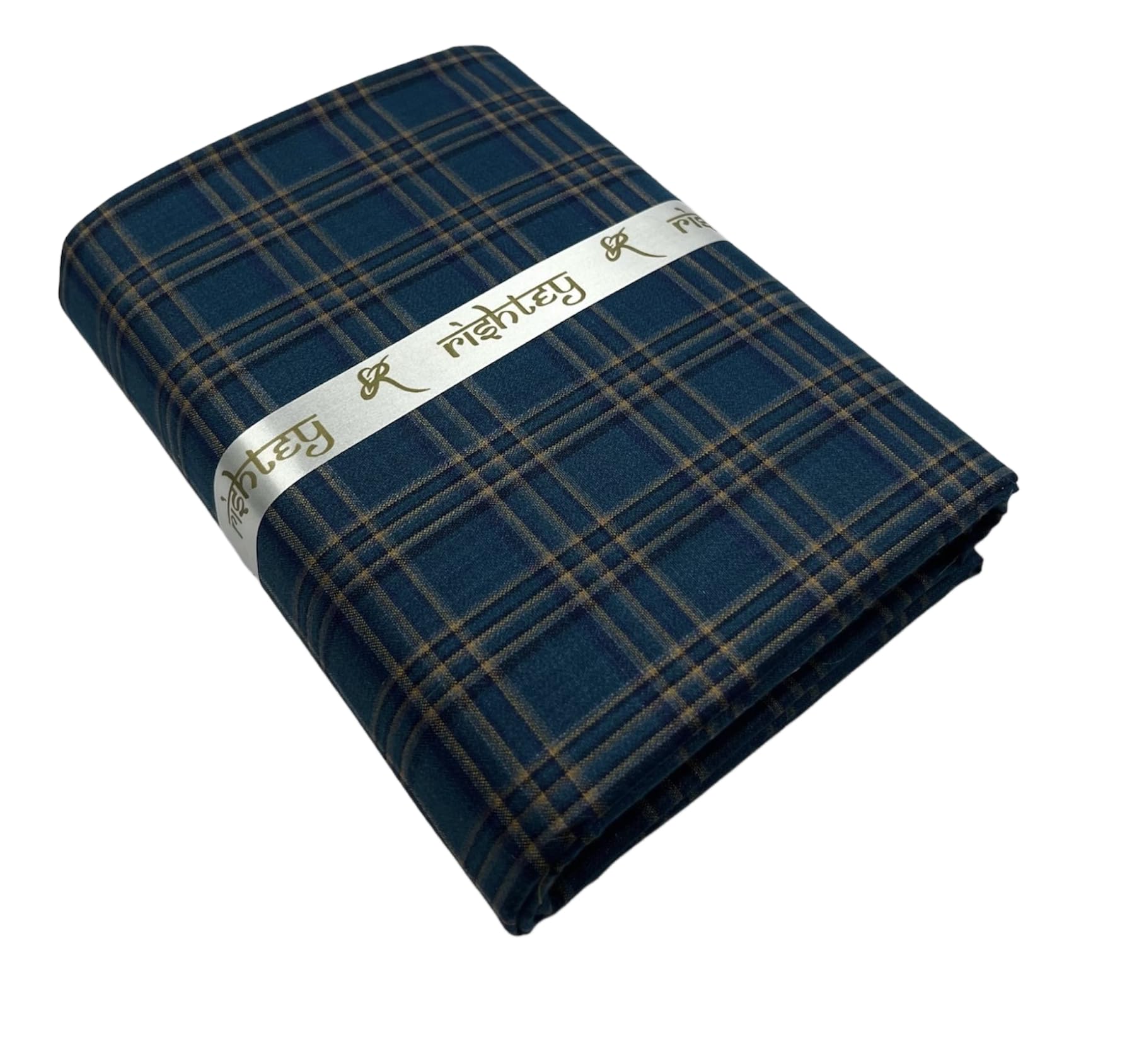 Cotton Blend Checkered Shirt Fabric | Unstitched Woven Material for Men | 2.25 Meter Cloth for Tailoring | Stitching Material | Casual Wear Textile