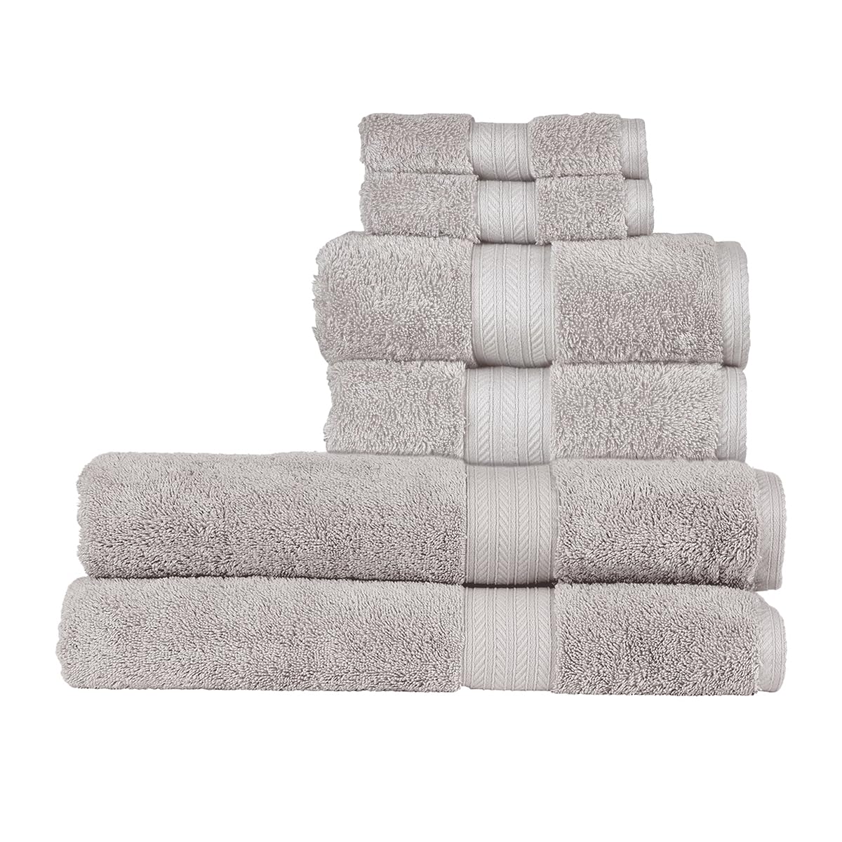 Christy Renaissance 6 Piece Bath Sheet Set | Dove Grey | 100% Egyptian Cotton Pile | Luxuriously Soft and Super Absorbent | 675 GSM | 2 Bath Sheets 2 Hand Towels 2 Face Cloths
