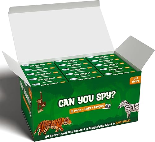 Miniatura 8 de Skillmatics Recuerdos de fiesta (paquete de 15)  Juego de tarjetas de unicornios y princesas con texto en inglés Can You Spy para bolsas de regalos