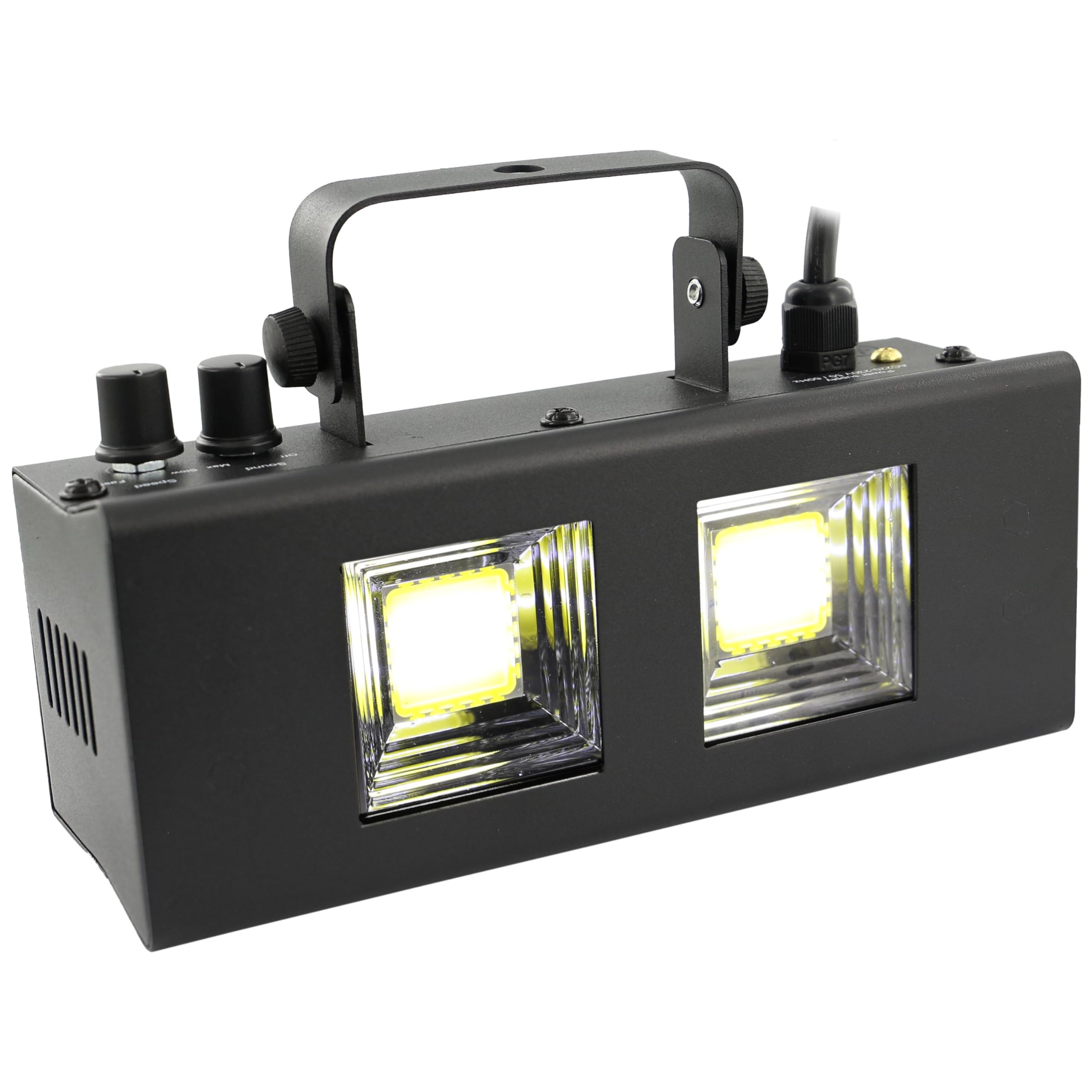 BoomTone DJ LED Strobe 2 x 20 W Nero - Stroboscopio LED potente per effetti di luce mozzafiato - Giochi di luce serale - Strobe DJ - Rilevamento musicale - Flash intenso - Illuminazione da discoteca